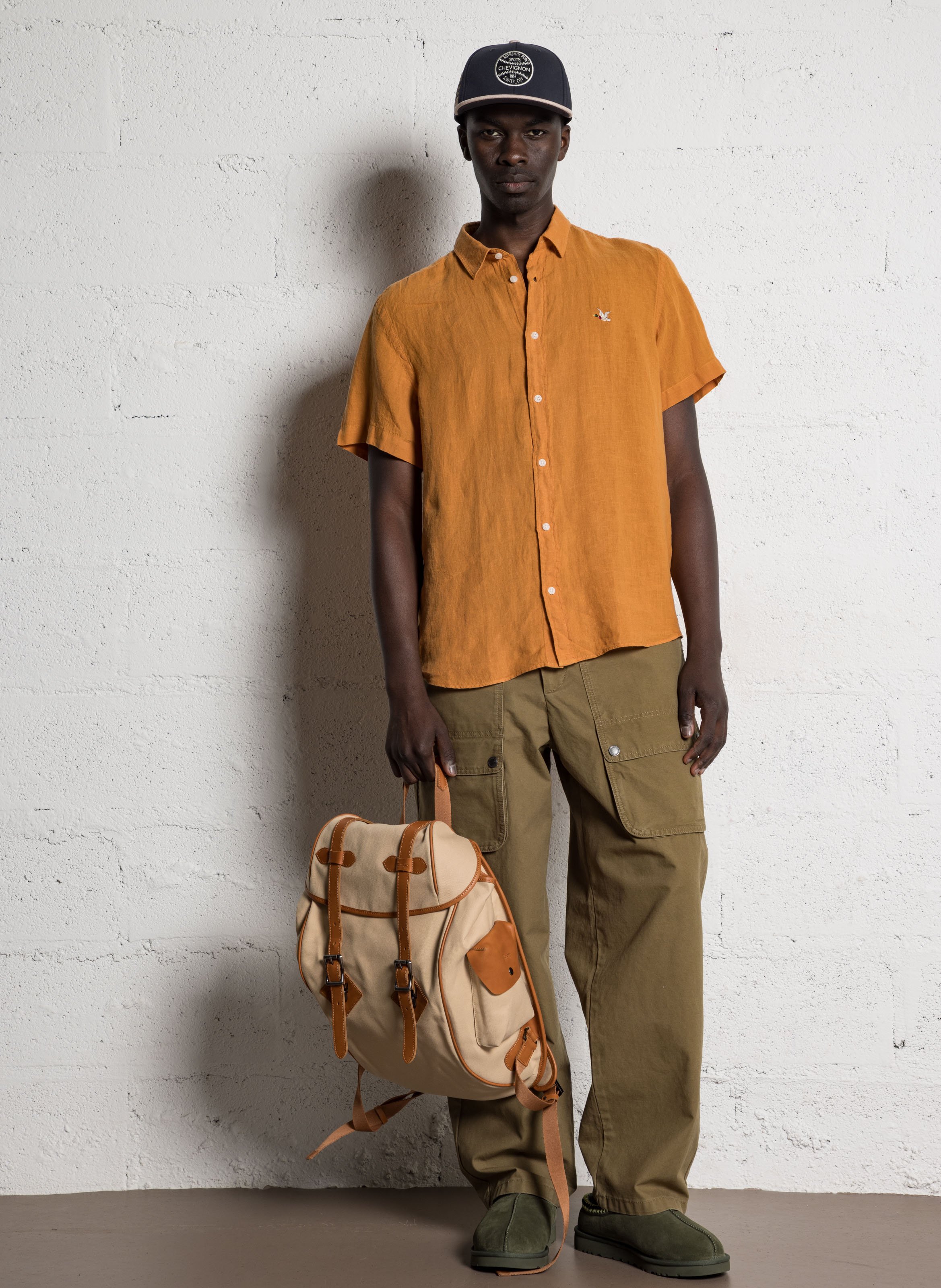 Two-tone leather backpack SIR EDWARD Brown