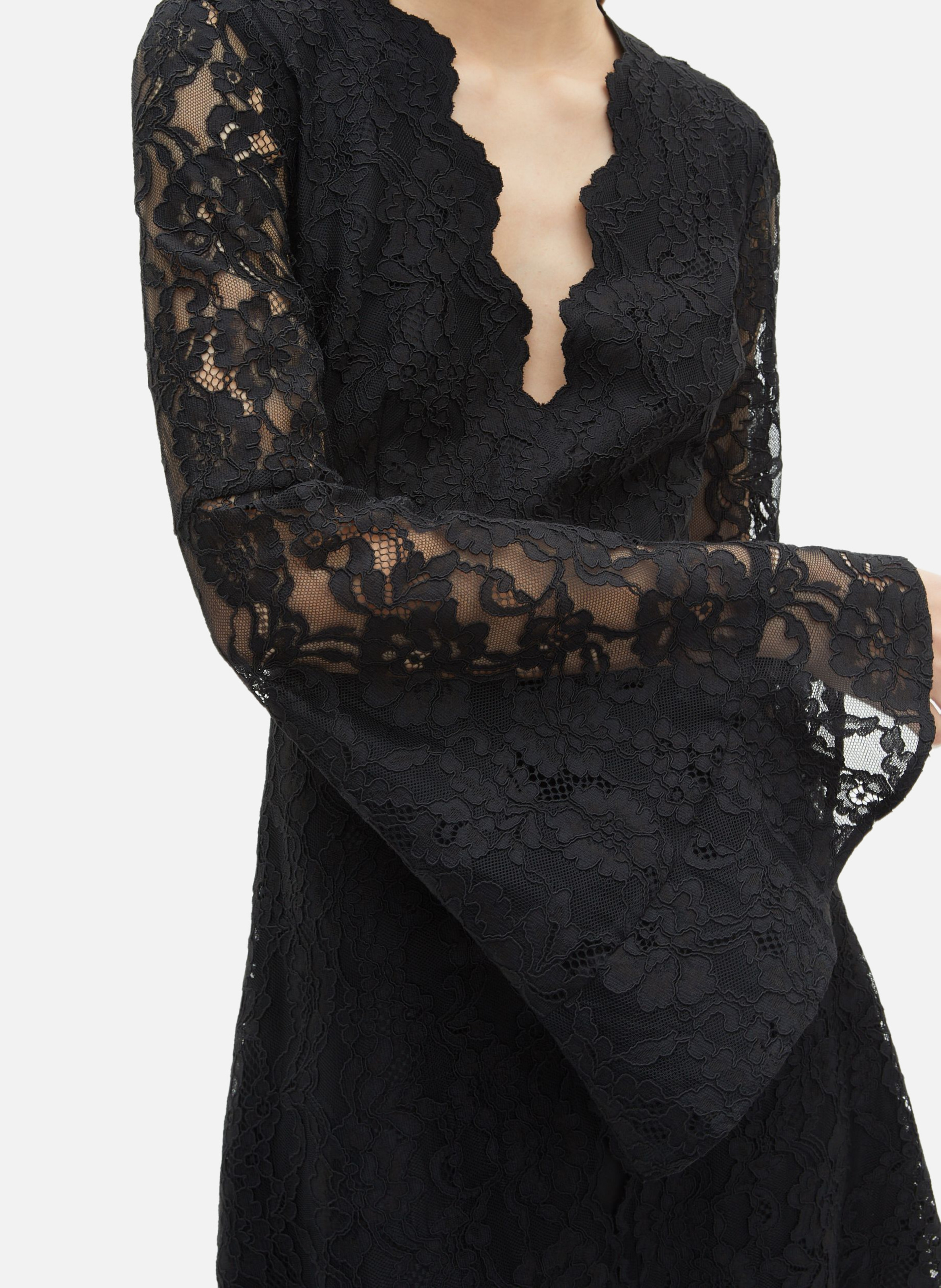 Short dress with flared sleeves in lace THE KOOPLES Black