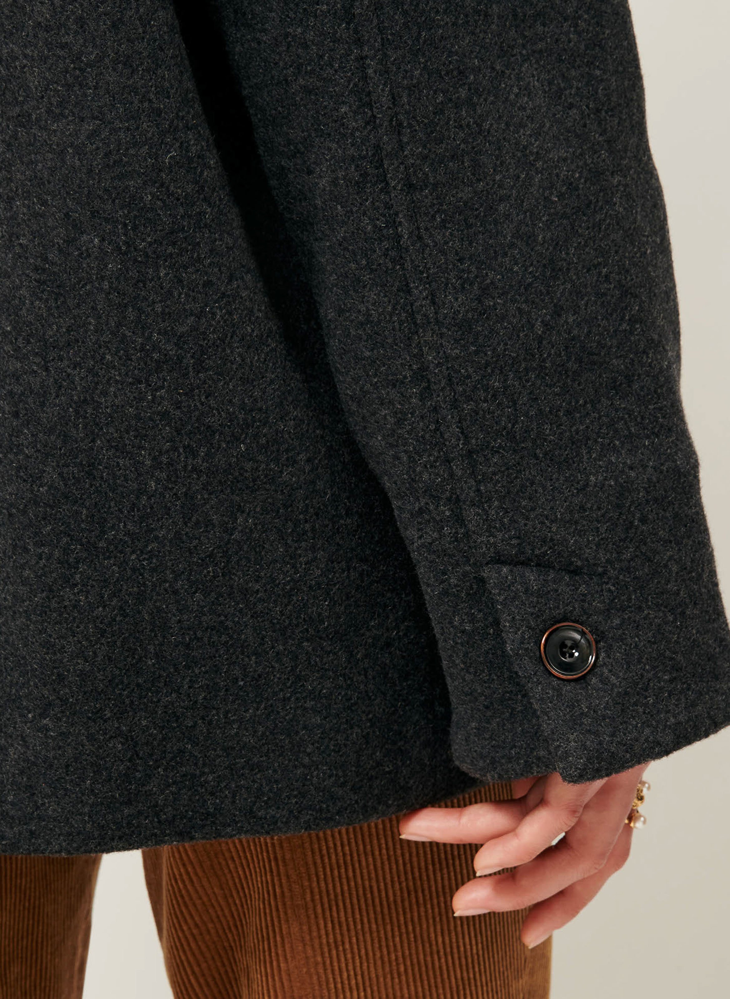 Straight wool-blend coat with classic collar SESSUN Grey