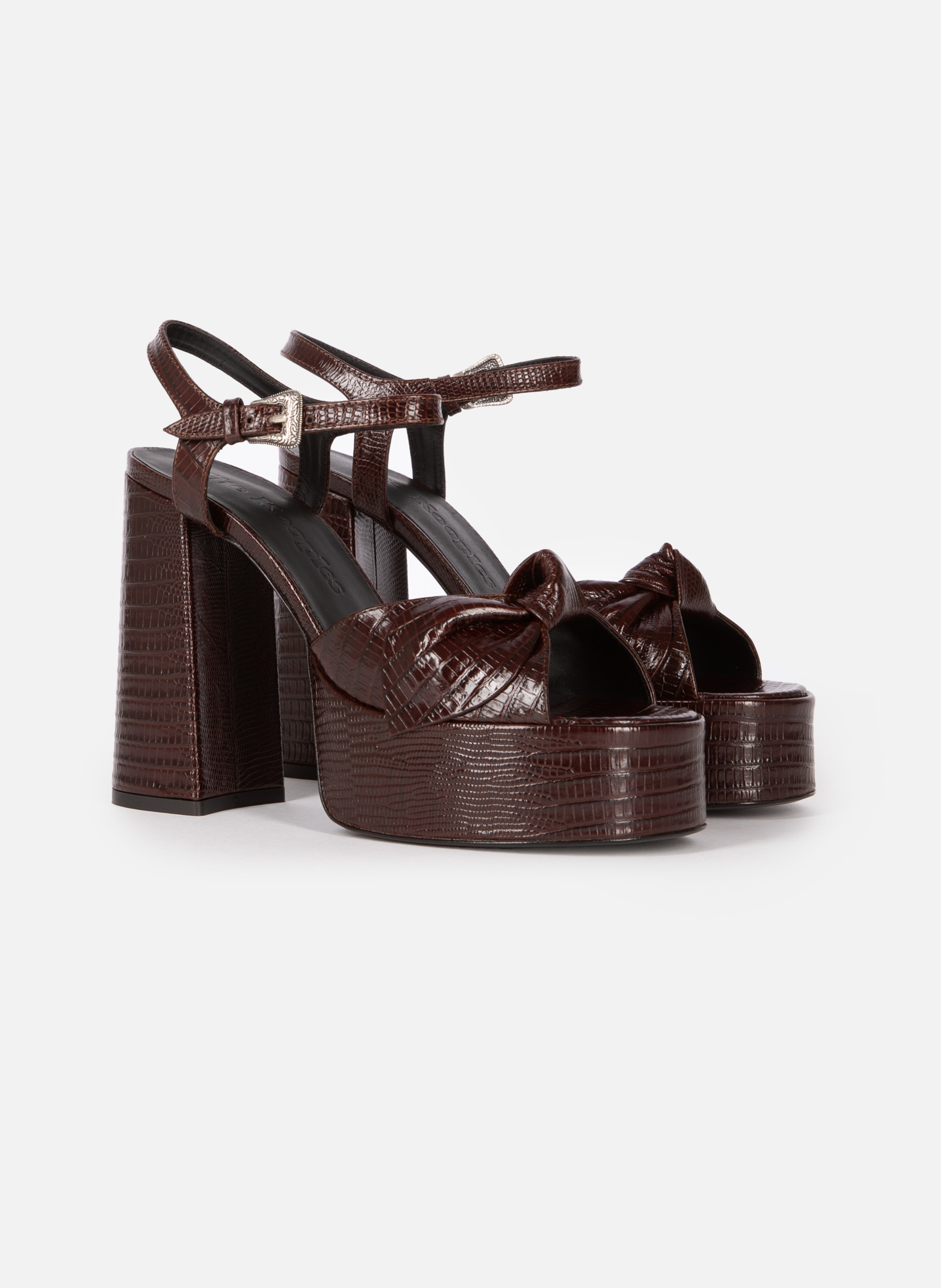 Alice heeled leather sandals Brown