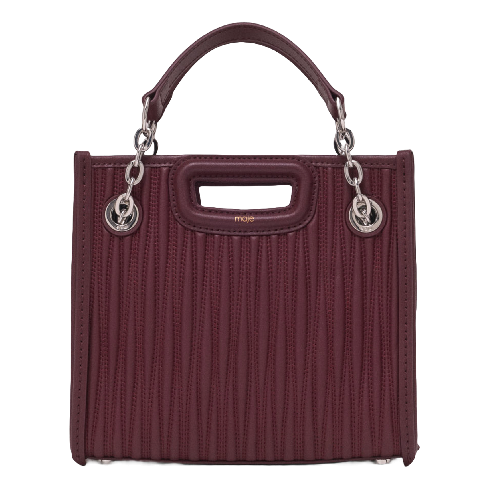 Sac bandoulière en cuir MAJE Rouge