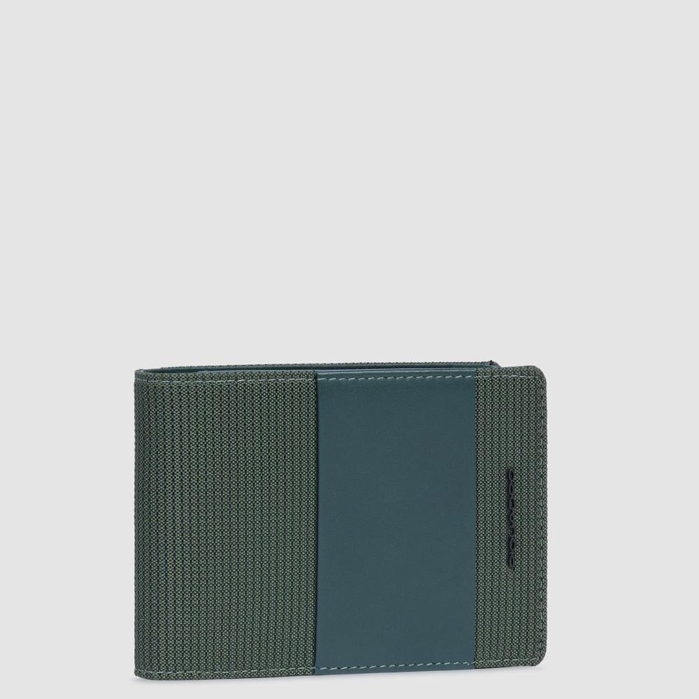 Portefeuille pour homme avec fenêtre d'identification relevable PIQUADRO Green