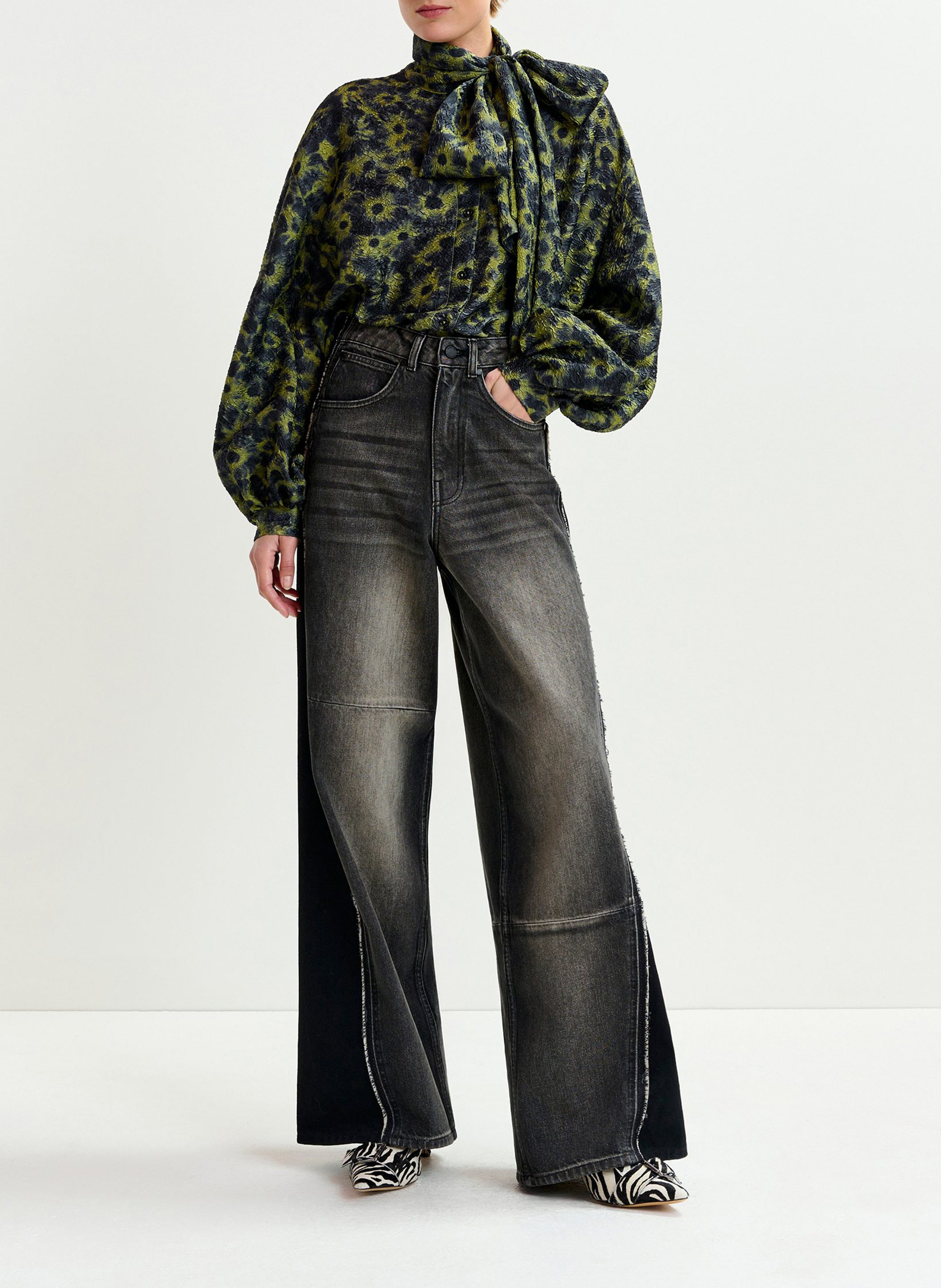 Chemise imprimée à boutons oversize ESSENTIEL ANTWERP Vert