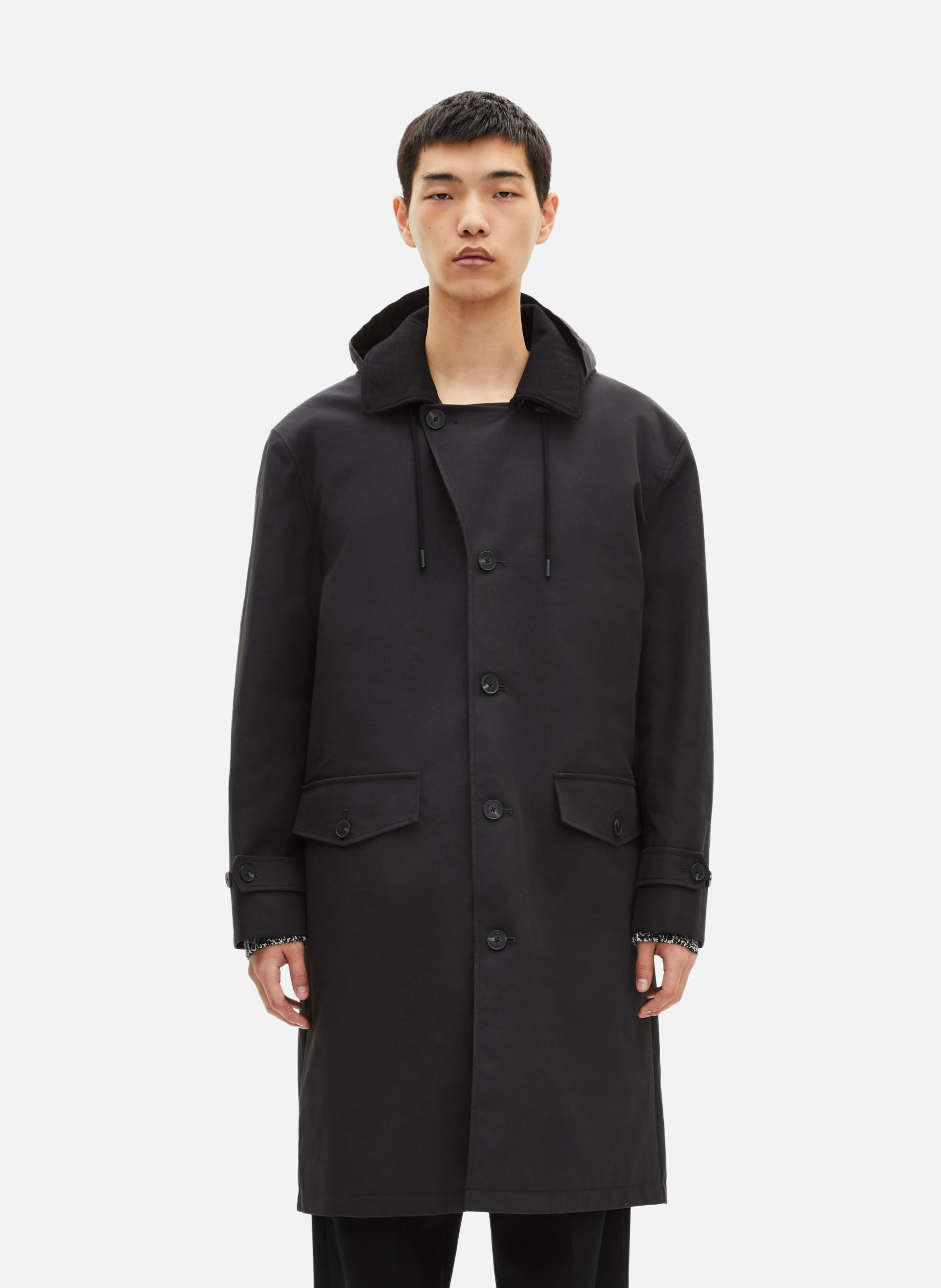 Hooded parka trench coat THE KOOPLES Black