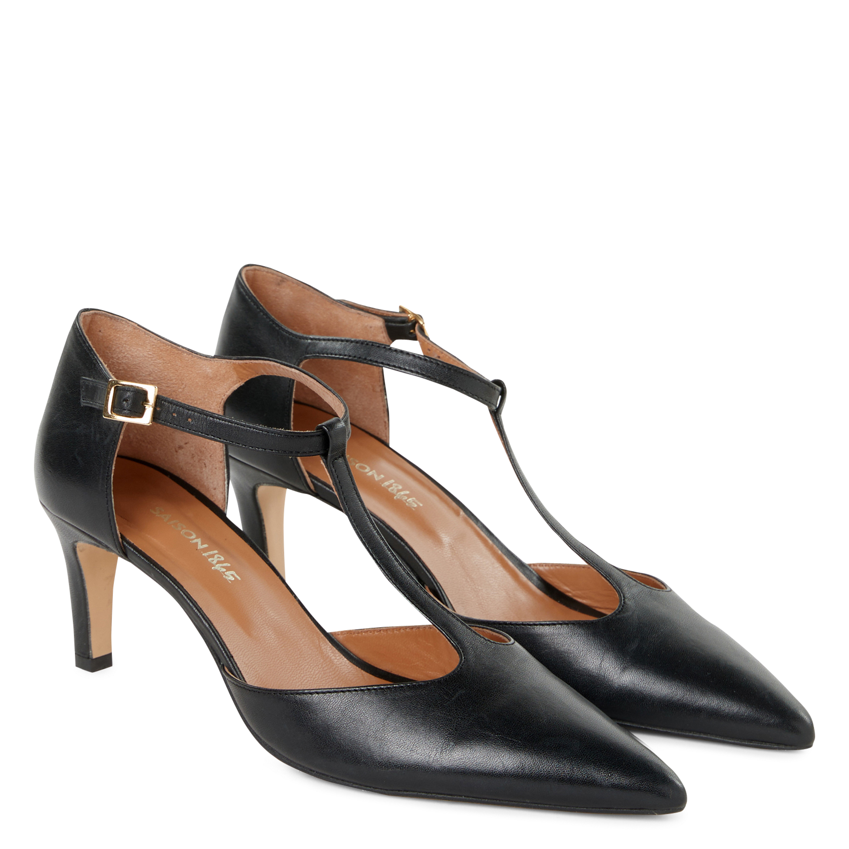 Mary Jane leather pumps SAISON 1865 Black