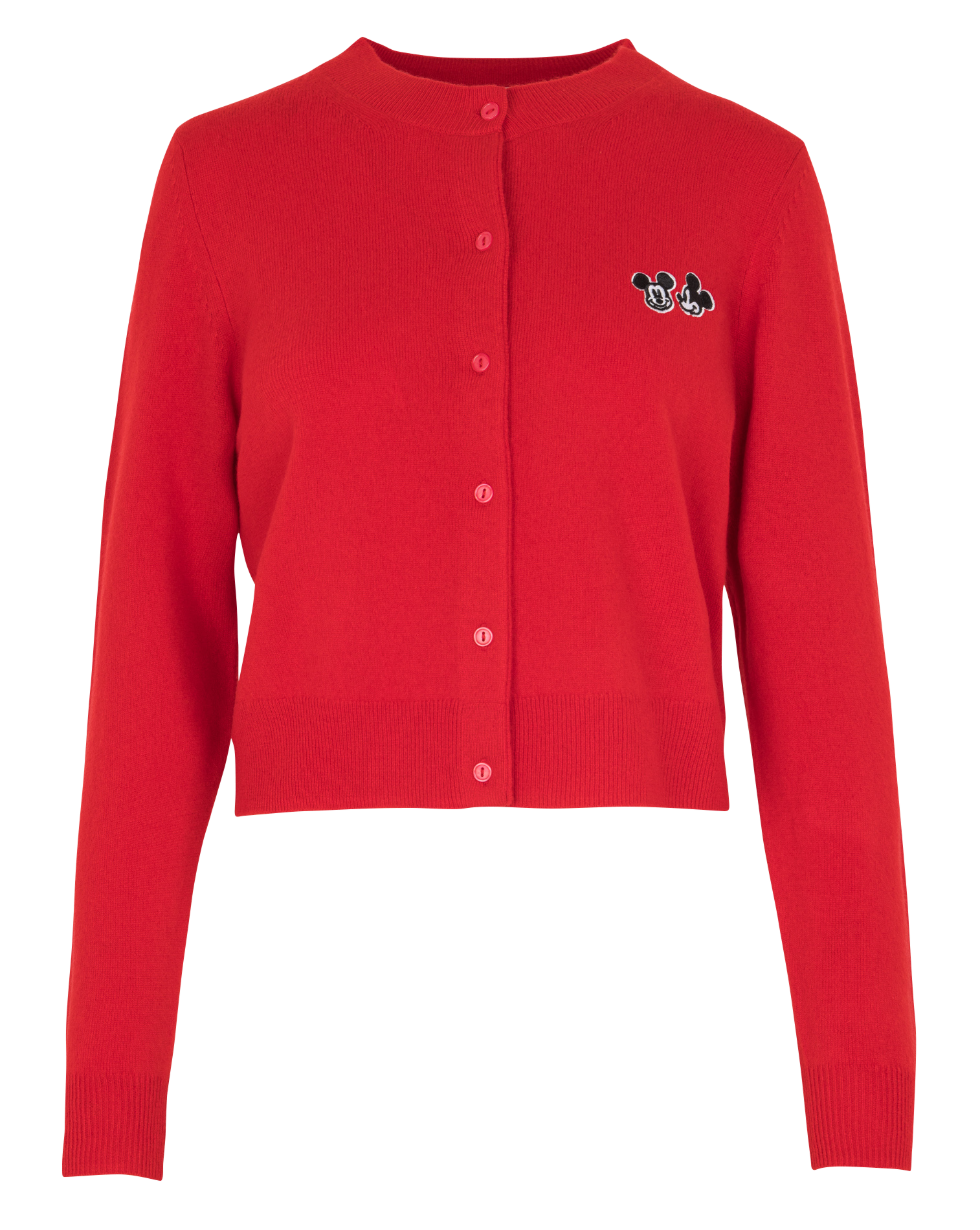 Strickjacke aus Wolle mit Rundhalsausschnitt BERENICE Rot