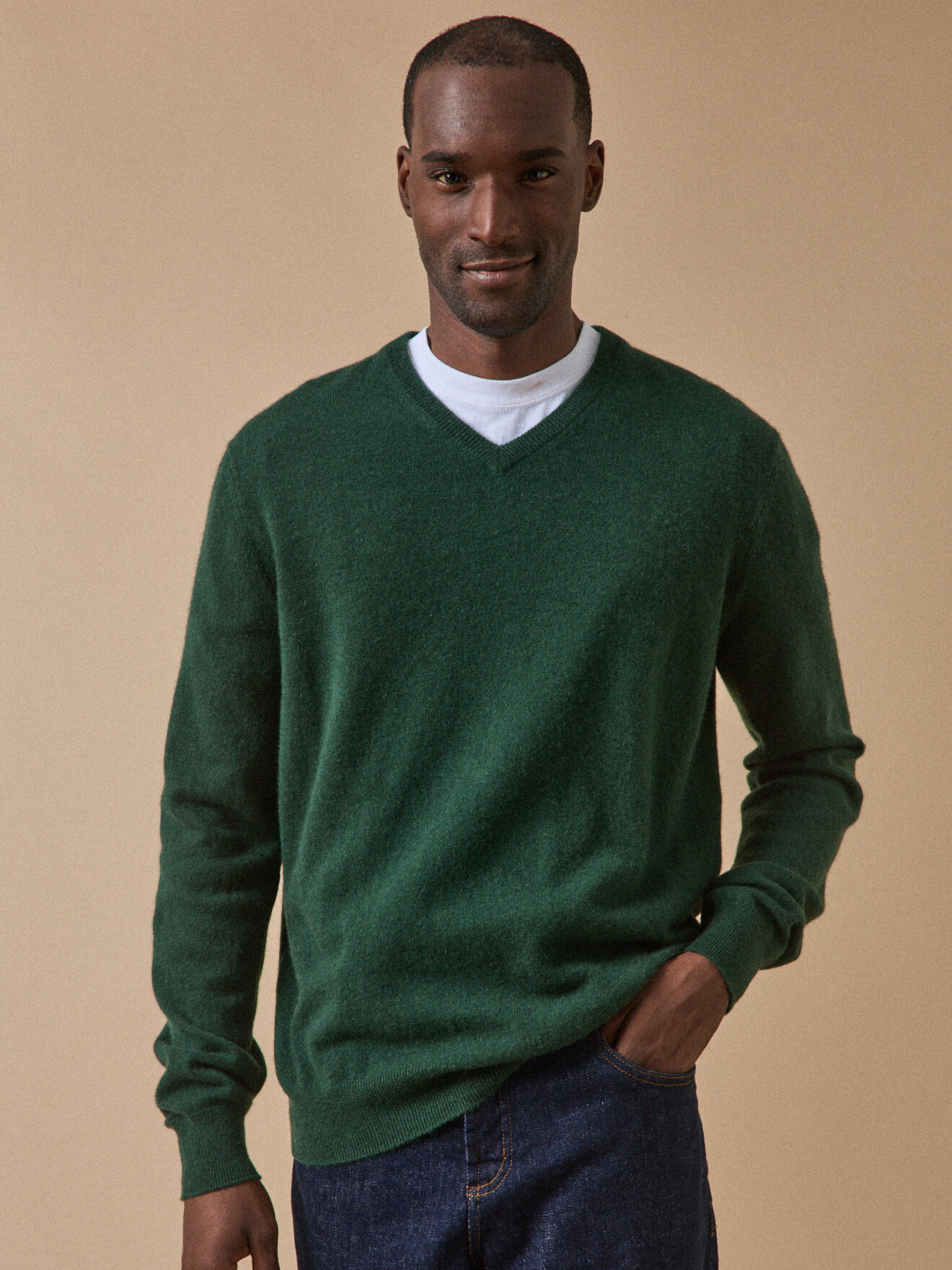 Pull col v -  cachemire CYRILLUS Vert