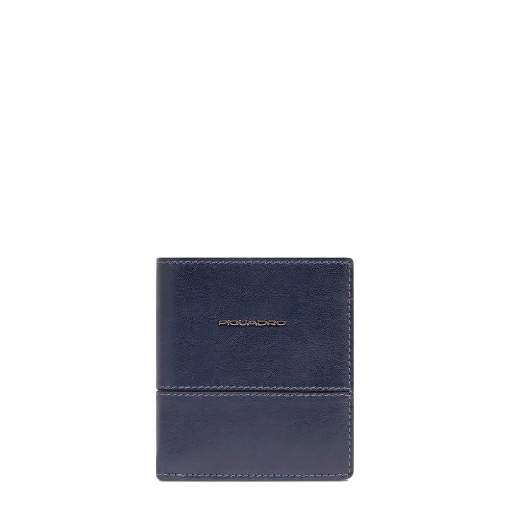 - 100% leather, - 6 cardholder slots, - 1 central compartment, - Size: L10 x H7 cm. PIQUADRO Blue