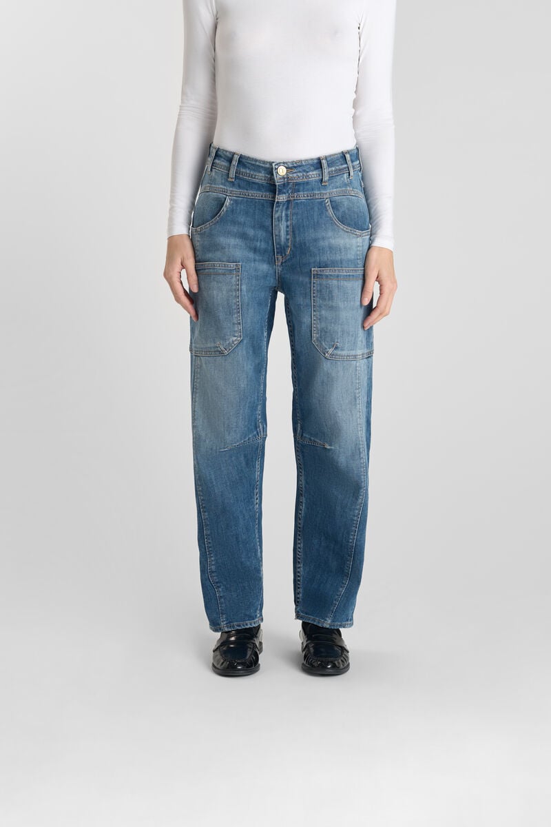 Loose jeans, wide leg, length 34 LE TEMPS DES CERISES Blue