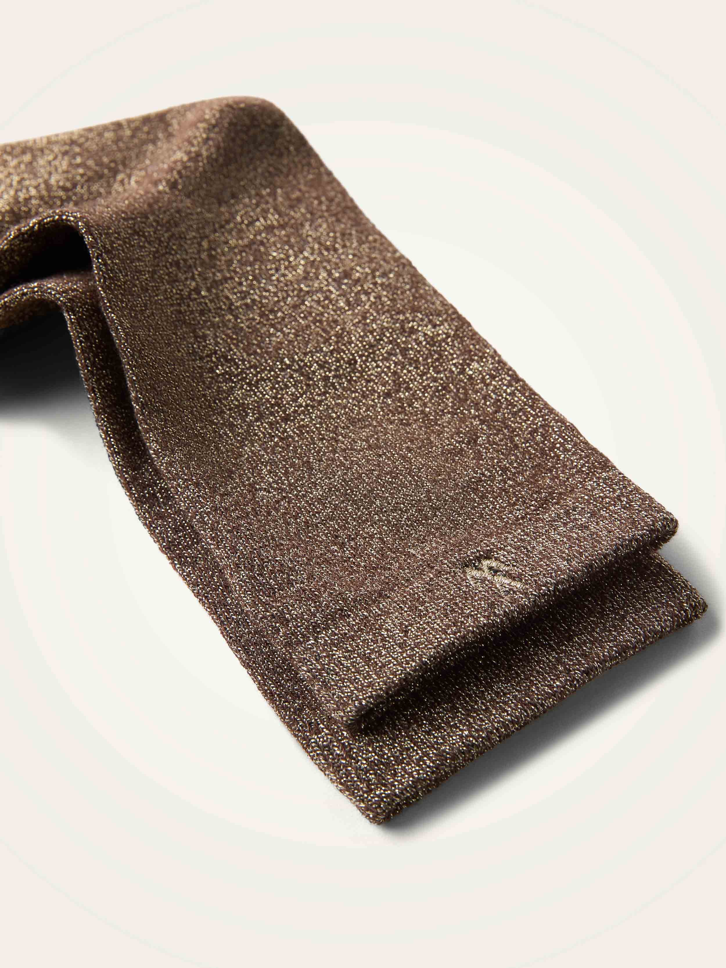 Chaussettes montantes pailletées en coton mélangé VANESSA WU Marron