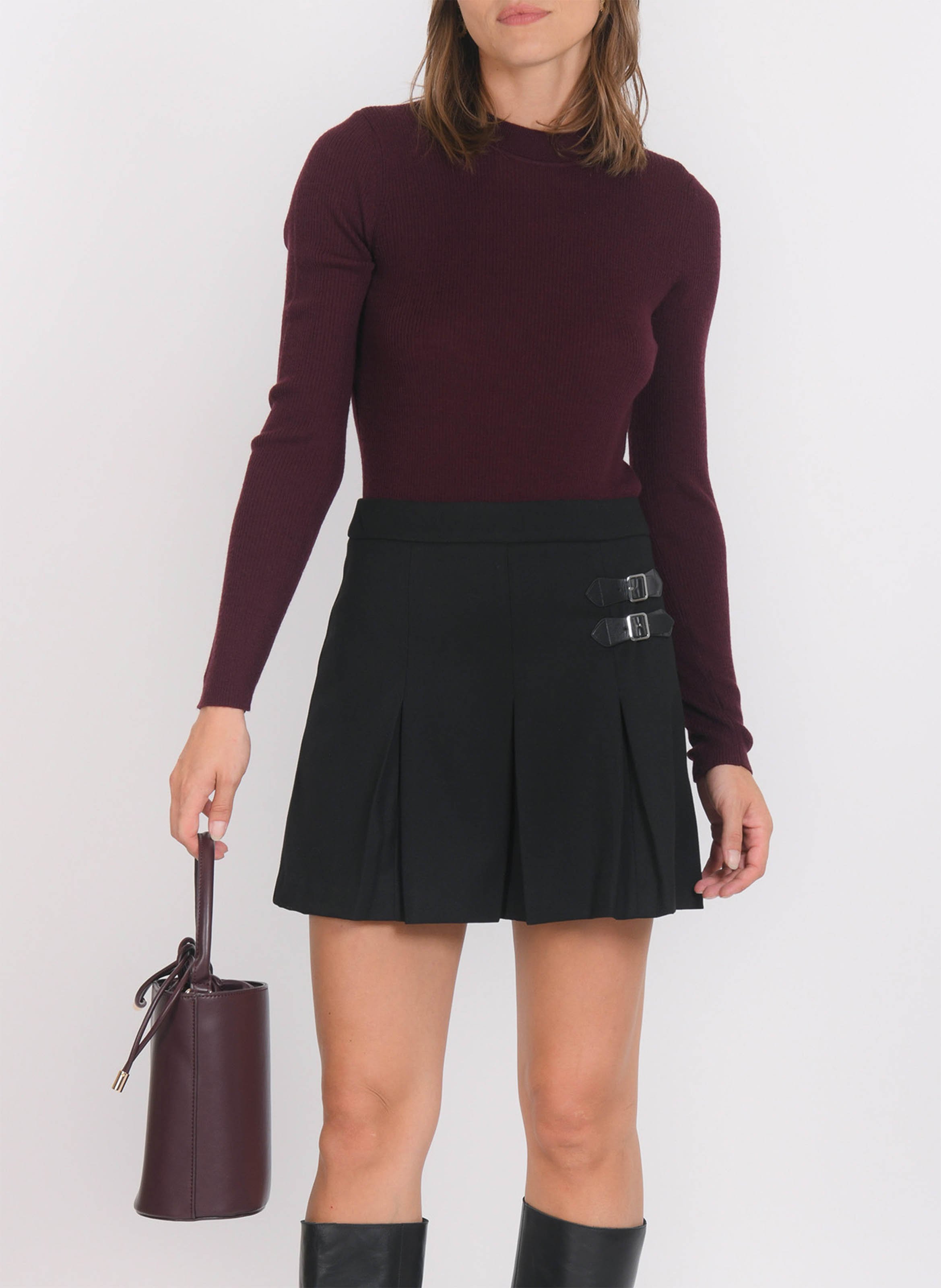 Jupe courte plissée KOOKAI Noir