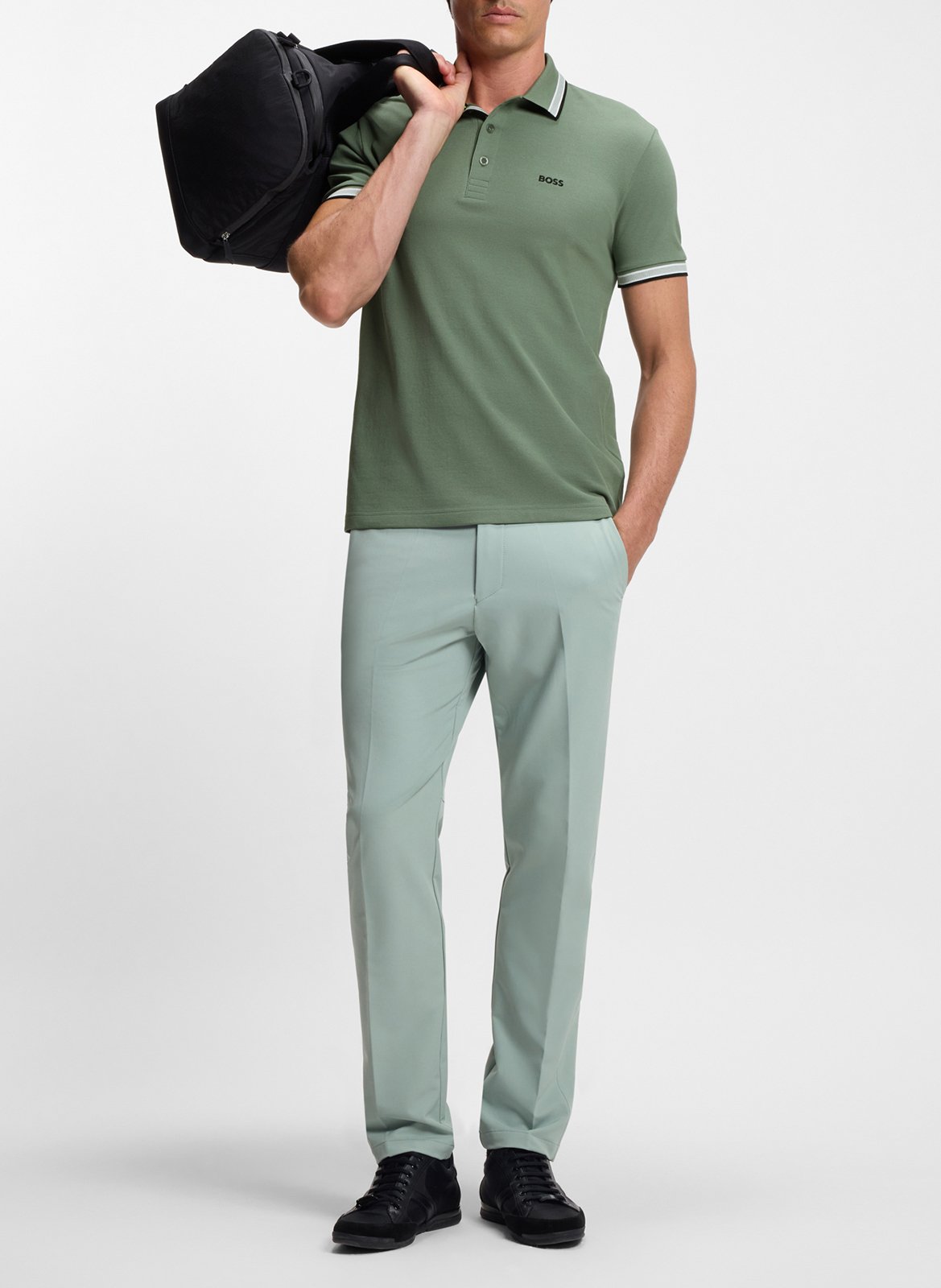Regular-fit cotton polo shirt BOSS Khaki
