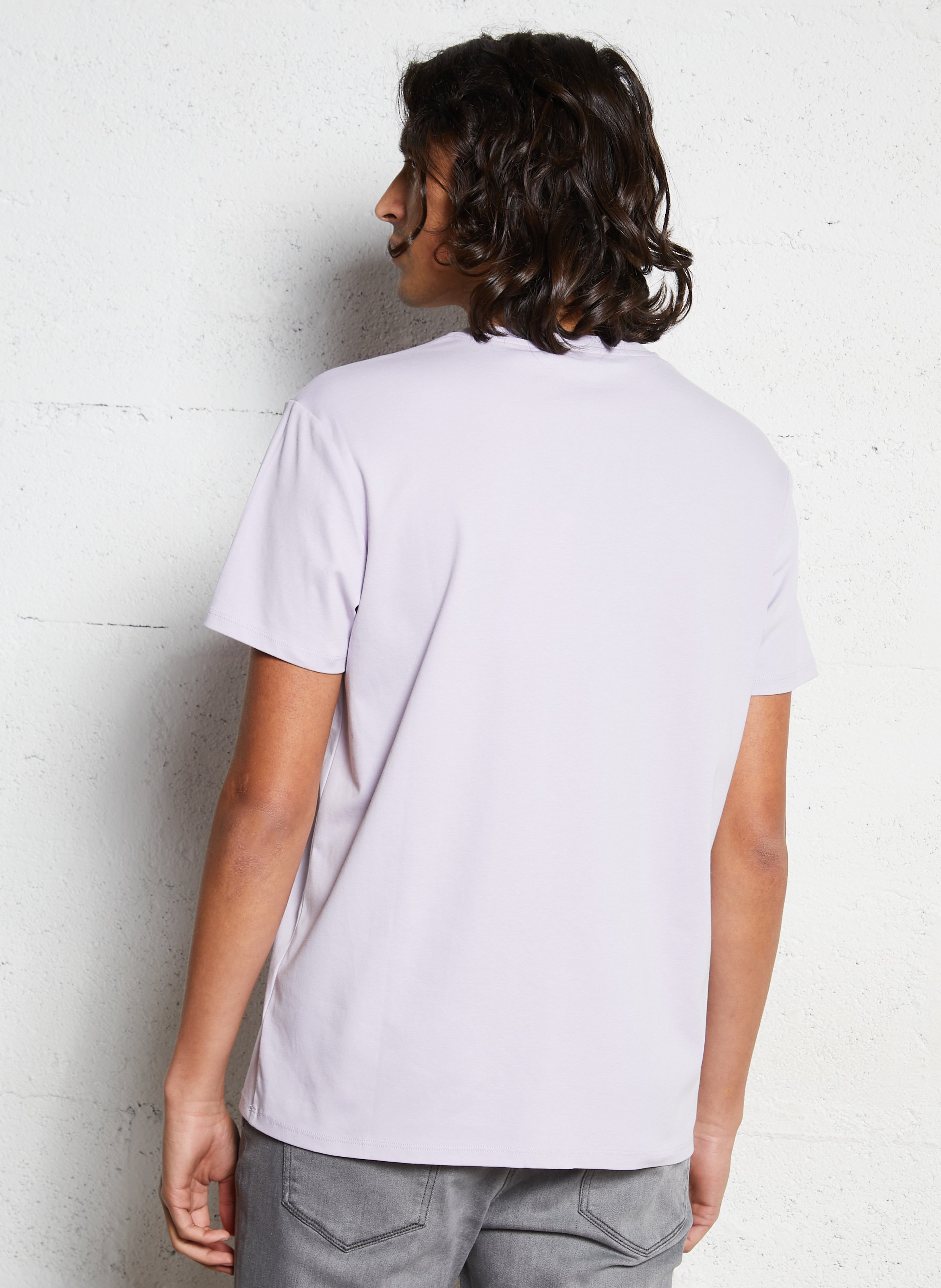 Baumwoll-Pullover mit Rundhalsausschnitt Violett