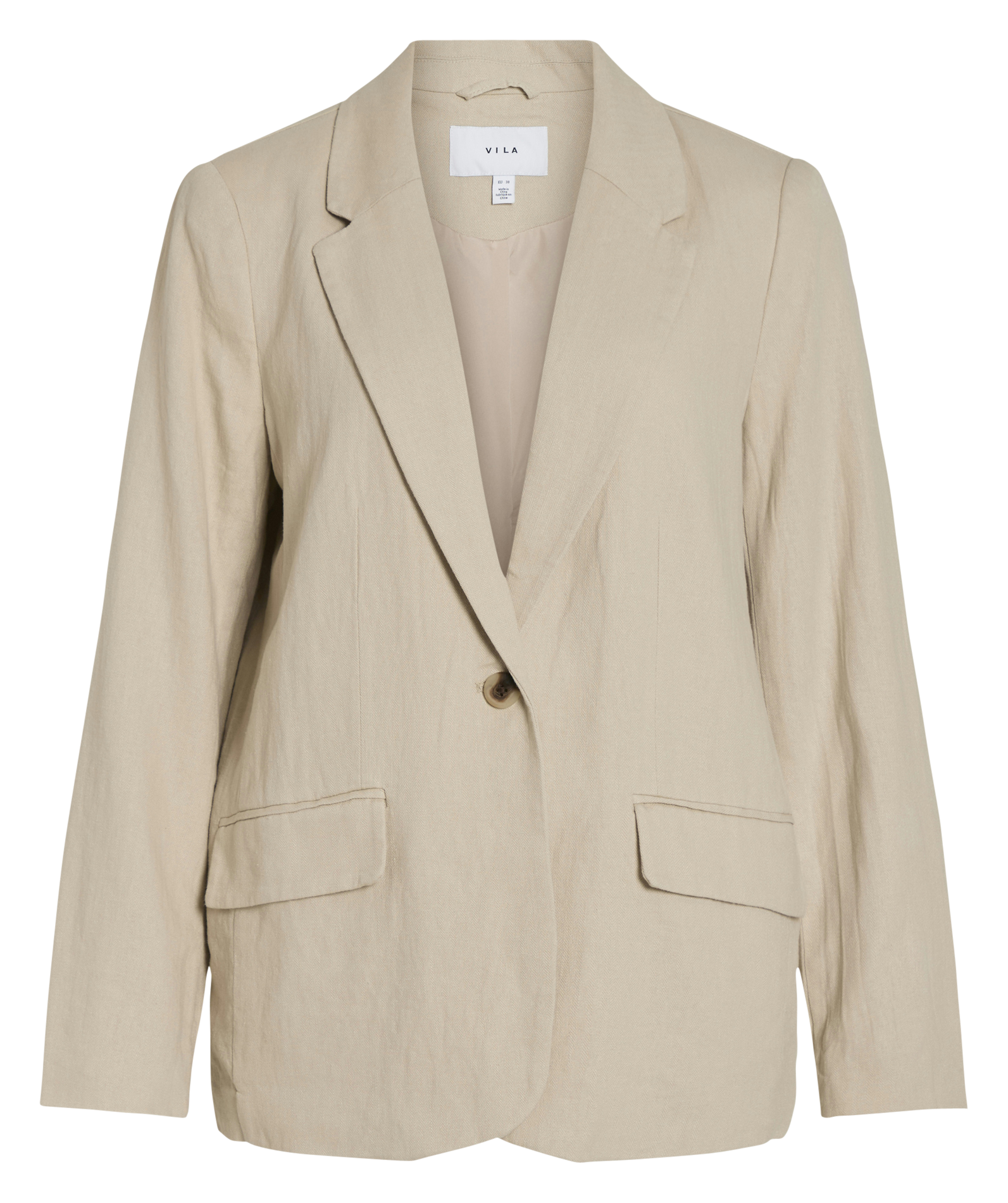 Veste tailleur en lin mélangé VILA Gris