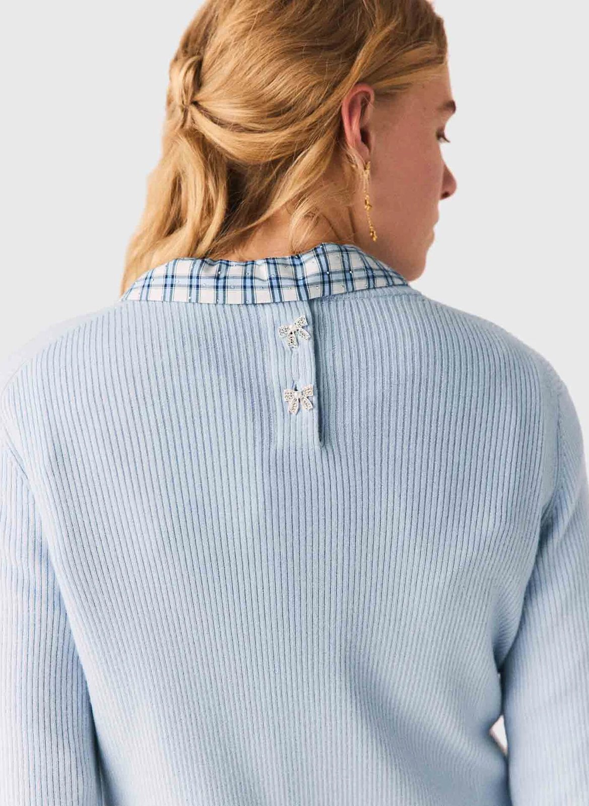 Gebreide effen trui van wol MAJE Blauw