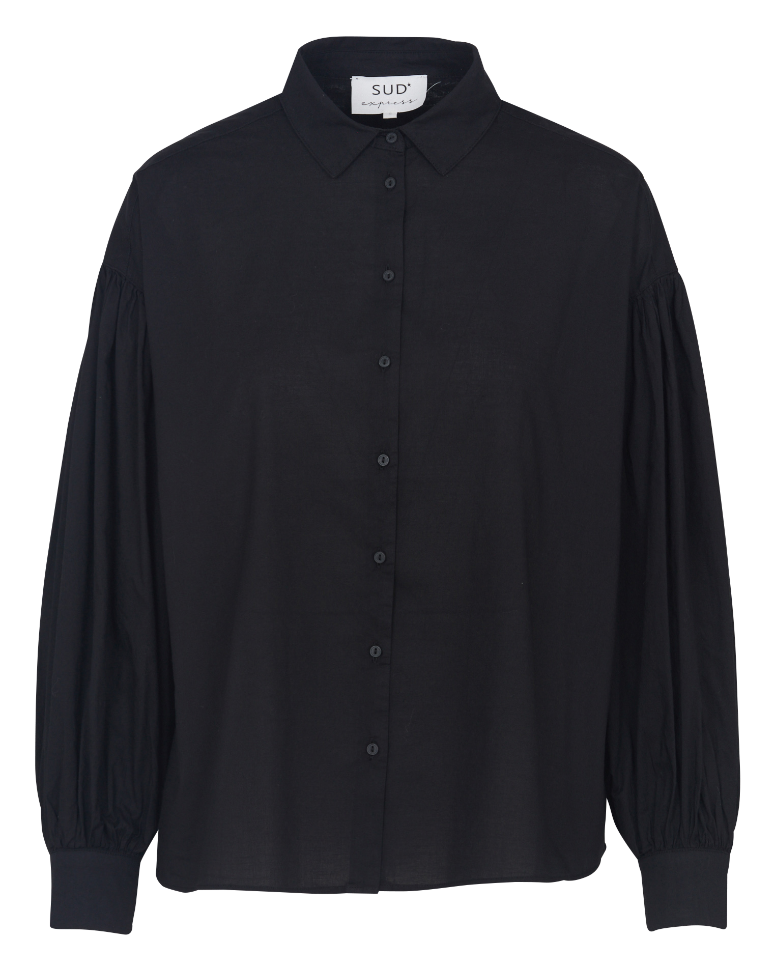 Chemise ample col classique en coton SUD EXPRESS Noir