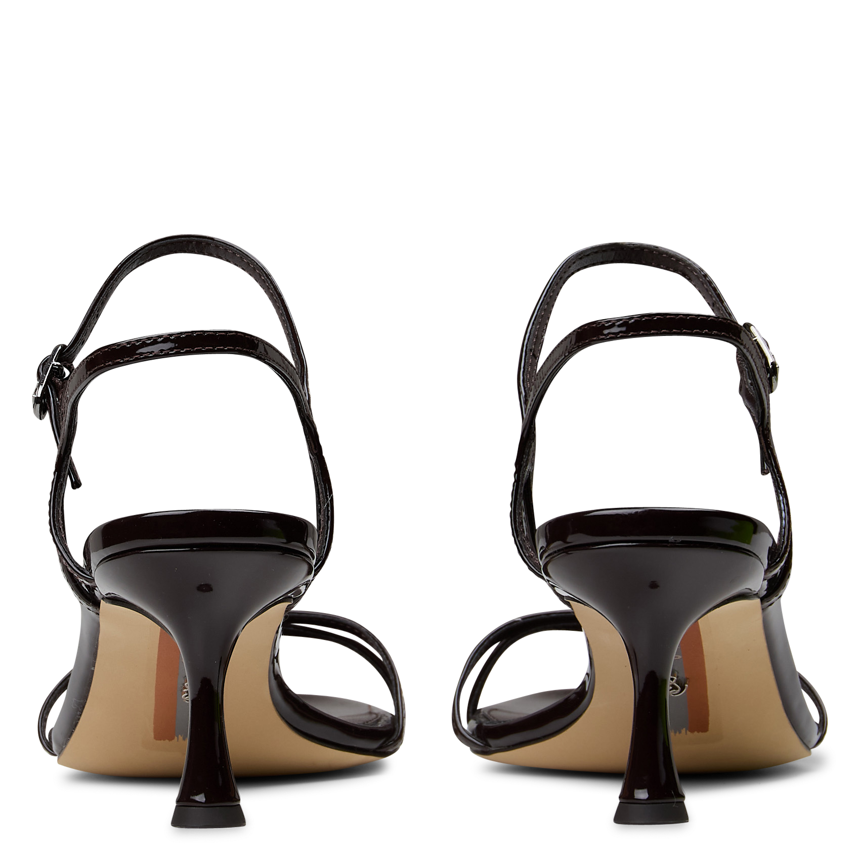 Lackleder-Sandalen mit Absatz SAM EDELMAN Braun