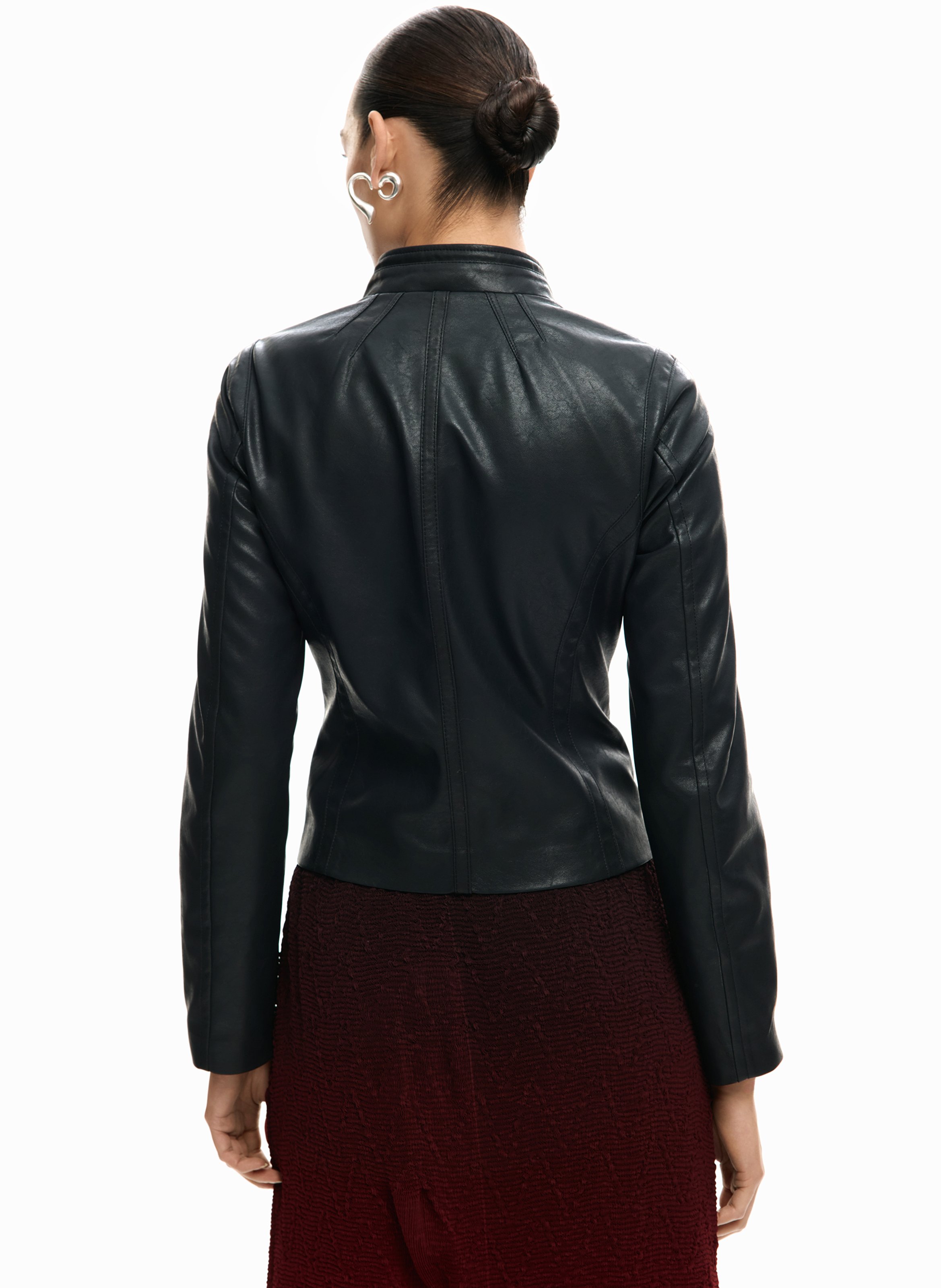 Veste col rond effet cuir DESIGUAL Noir