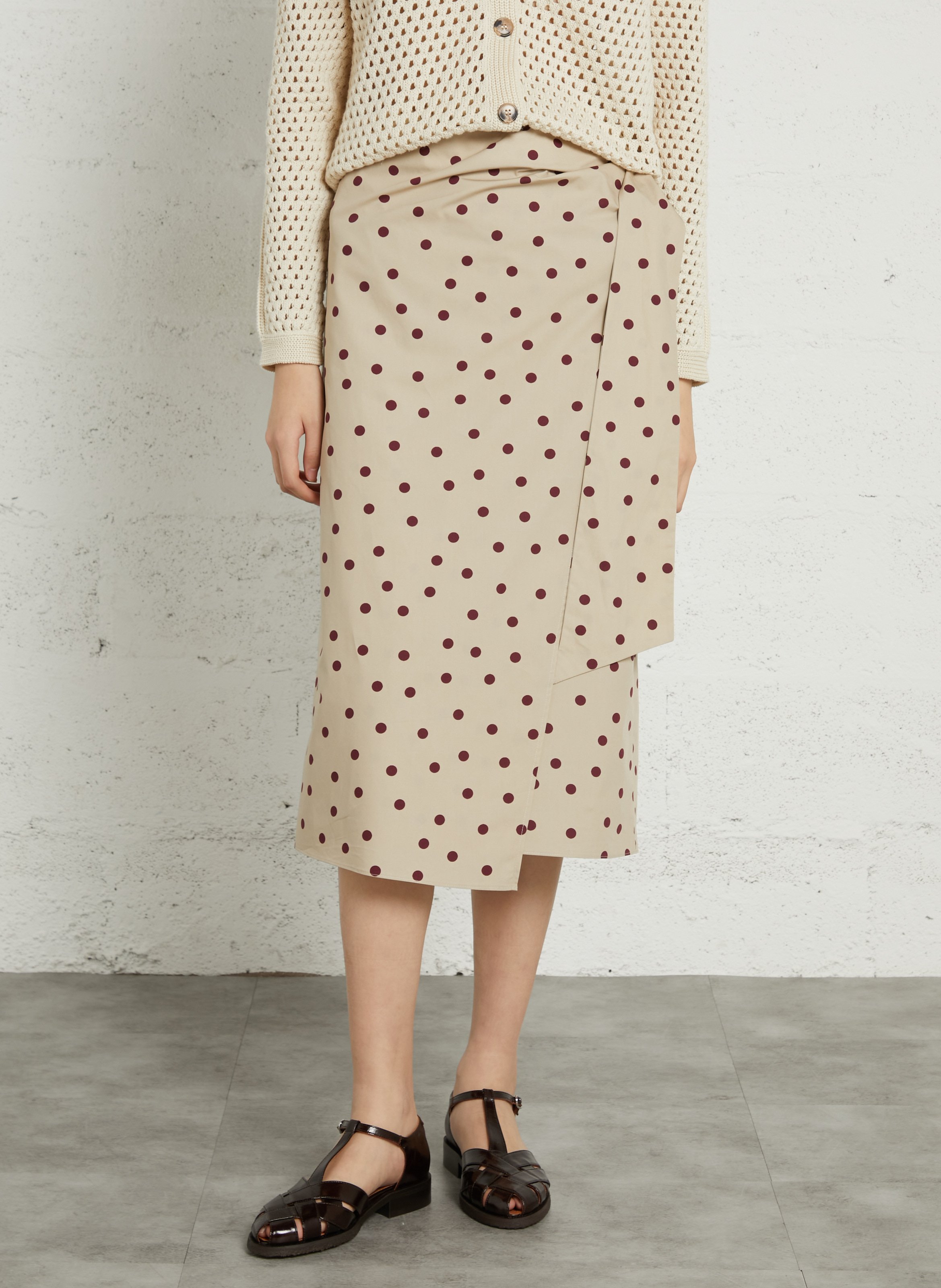 Wickelrock mit Punkten BELLEPIECE Beige