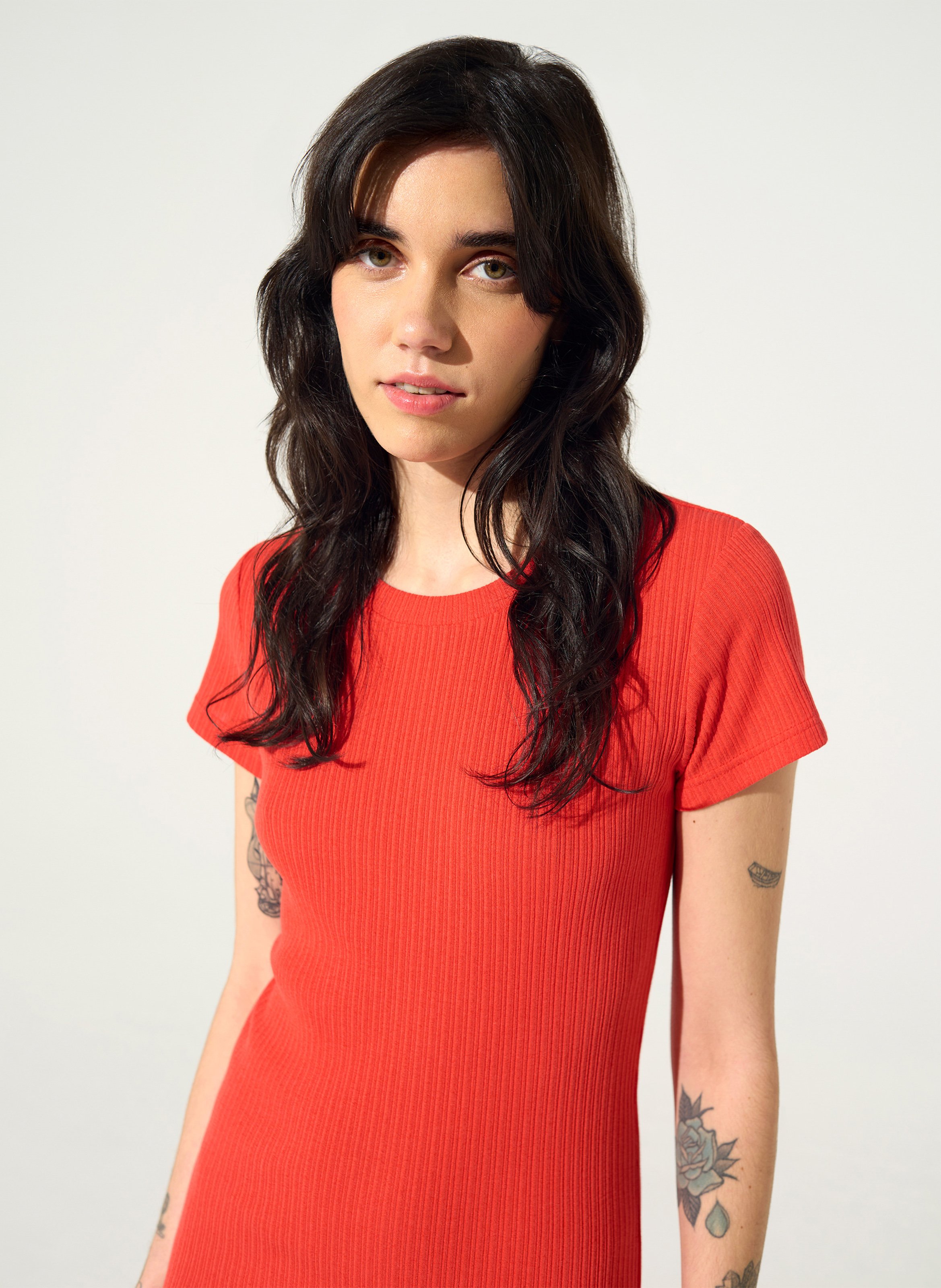 Robe longue col rond COTELAC ACOTE Rouge