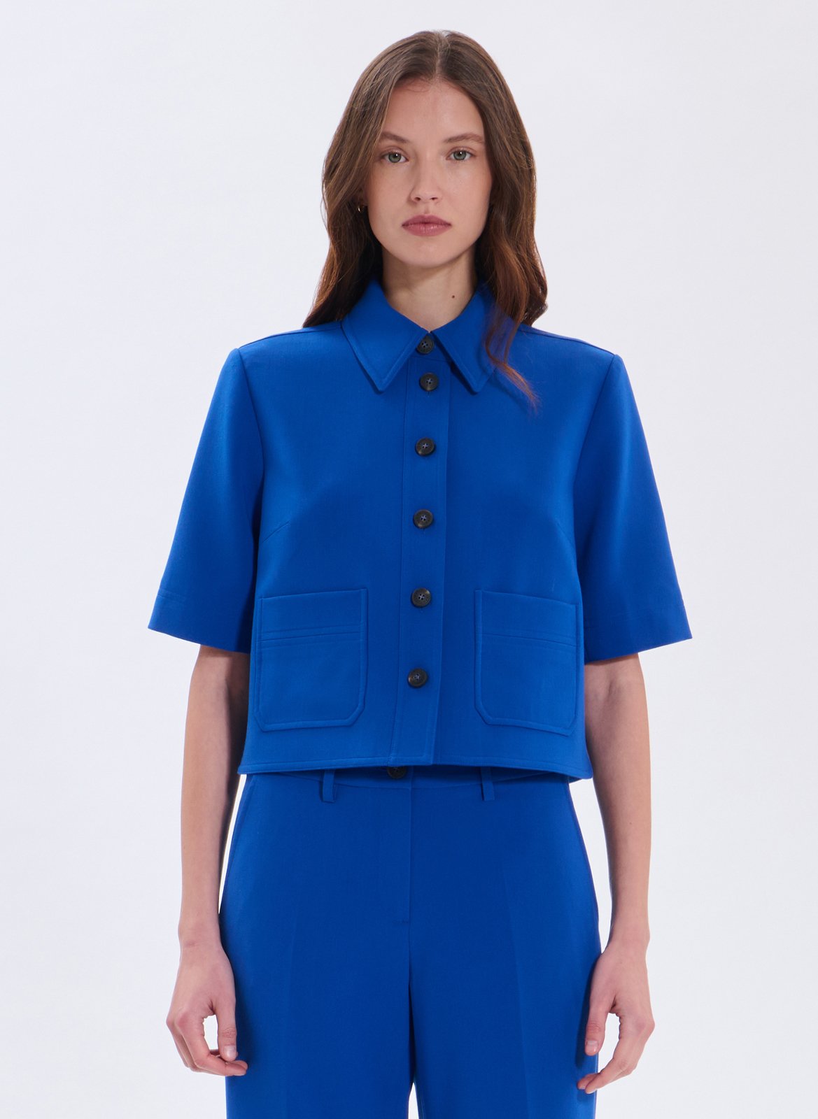 Top court col classique ZAPA Bleu