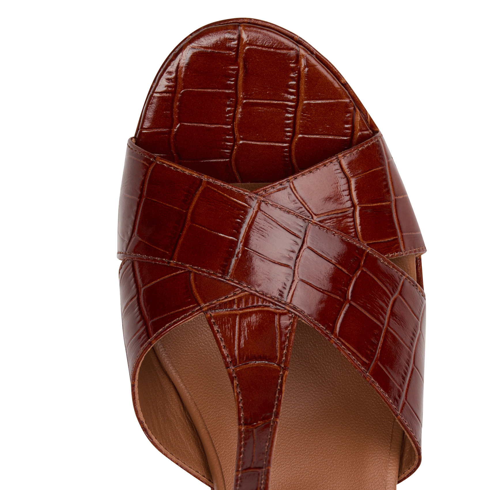 Sandales à talon en cuir embossé MAISON 123 Beige