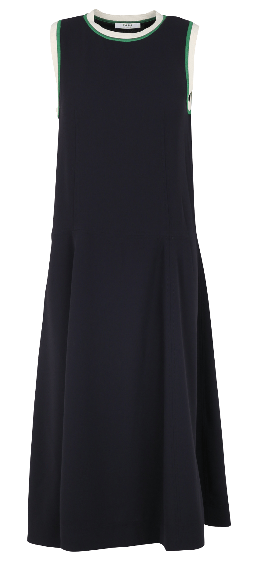 Robe midi col rond ZAPA Bleu