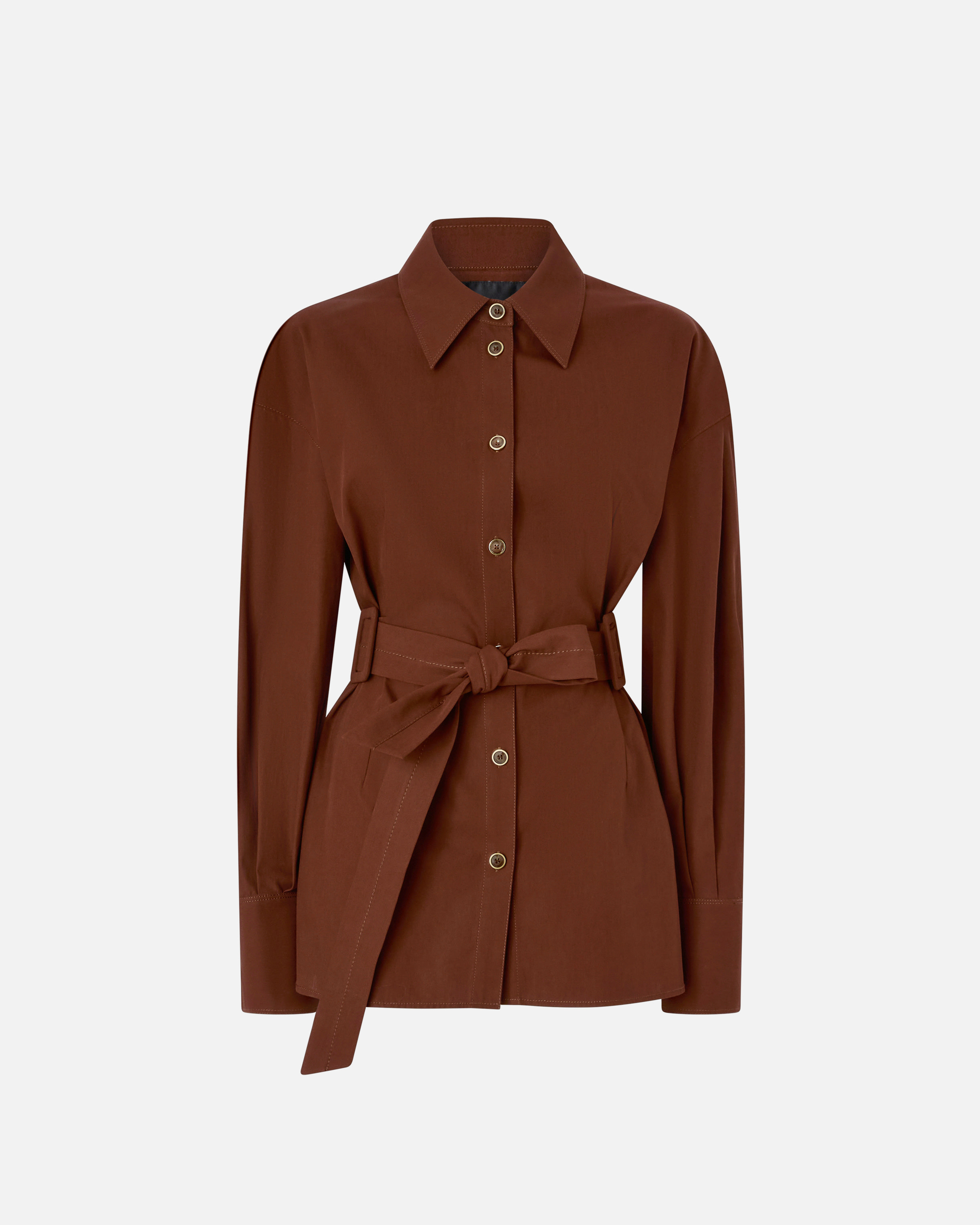 Veste ceinturée en coton PINKO Marron