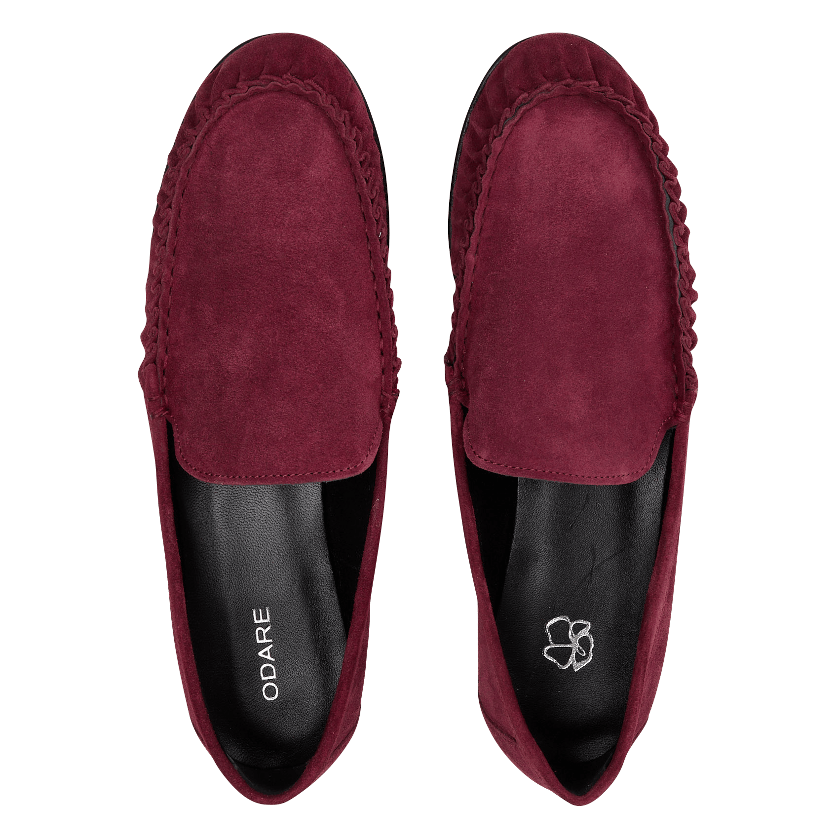 Solid suede loafers ODARE Red