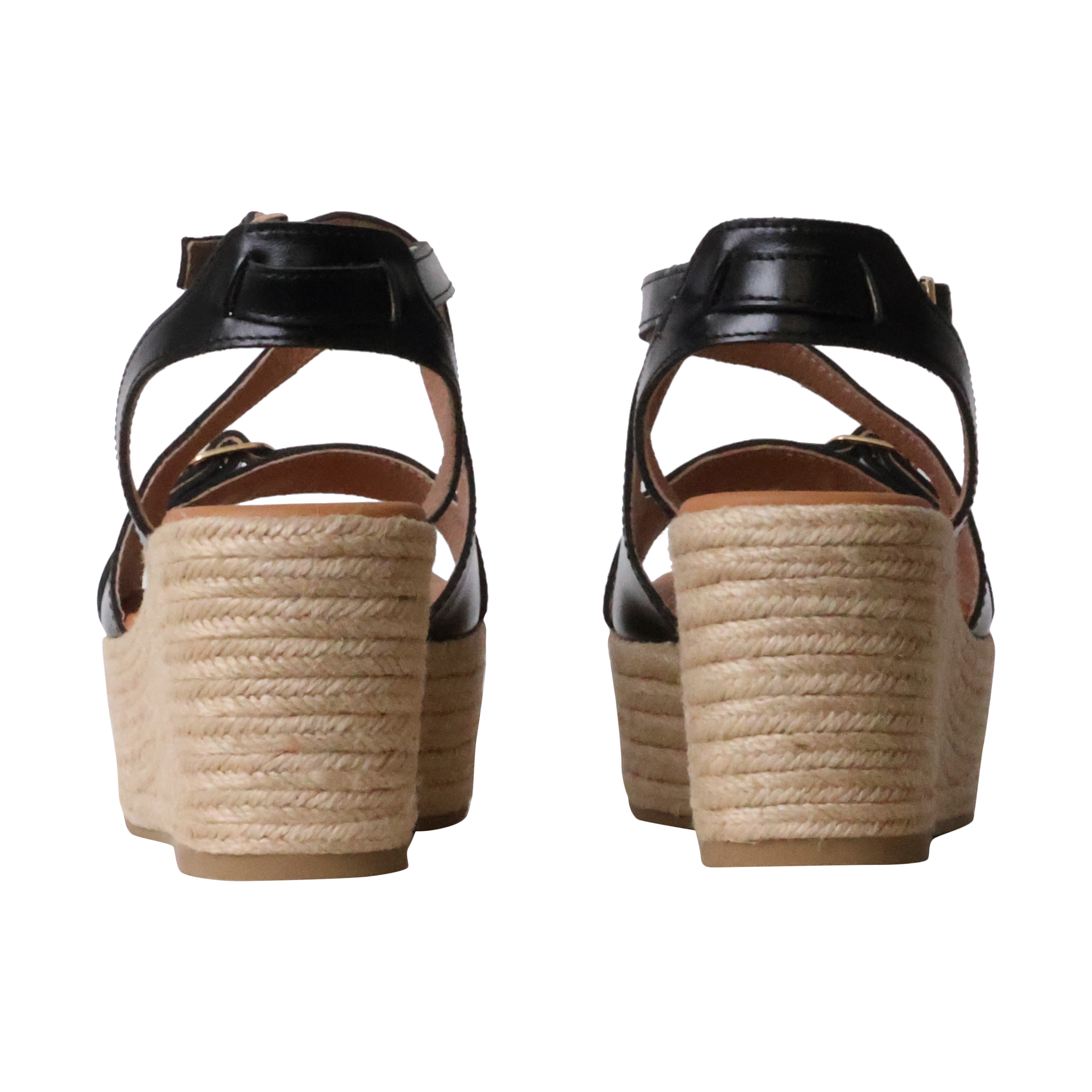 Napolie leather wedge sandals EMILIE KARSTON Black
