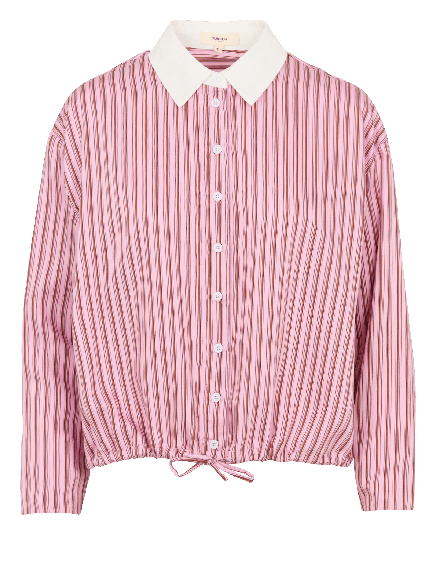 Oversized striped shirt with classic collar SUNCOO Pink