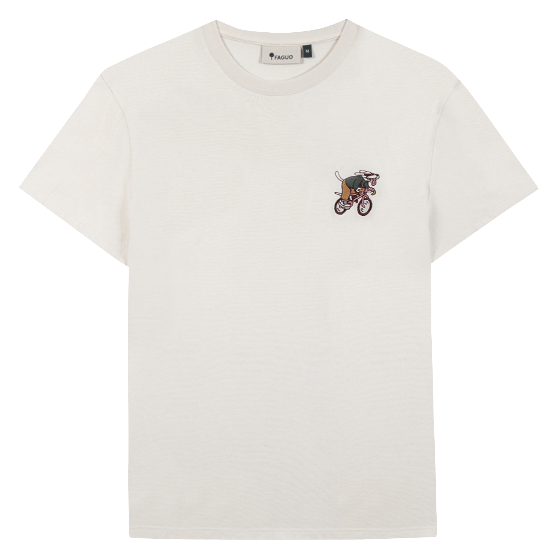Straight logo t-shirt in cotton FAGUO Beige