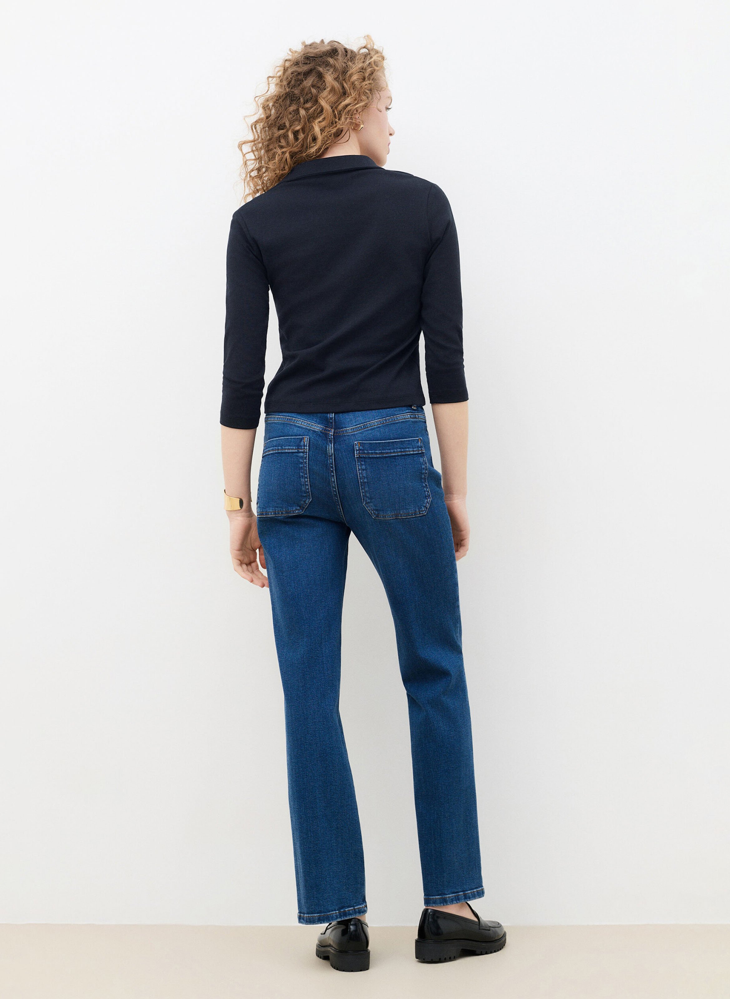 Polo droit en coton CAROLL Bleu