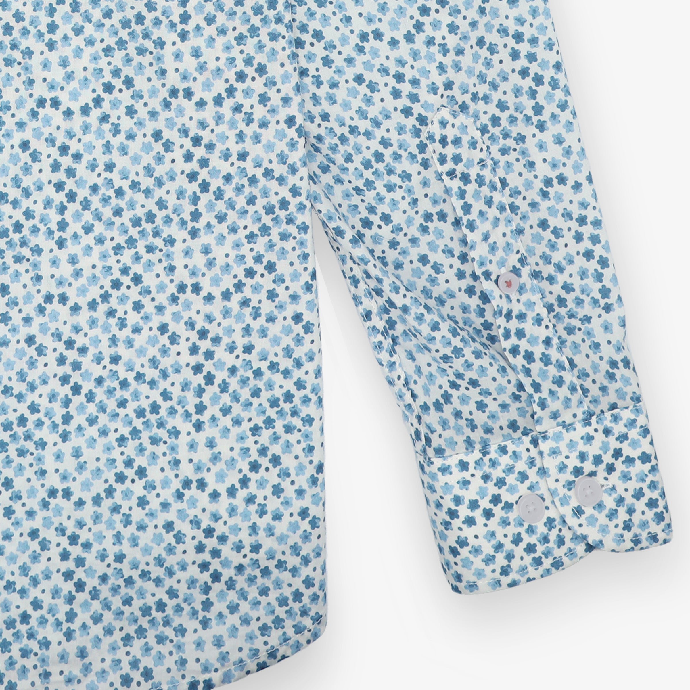 Chemise manches longues imprimée en coton SERGE BLANCO Bleu