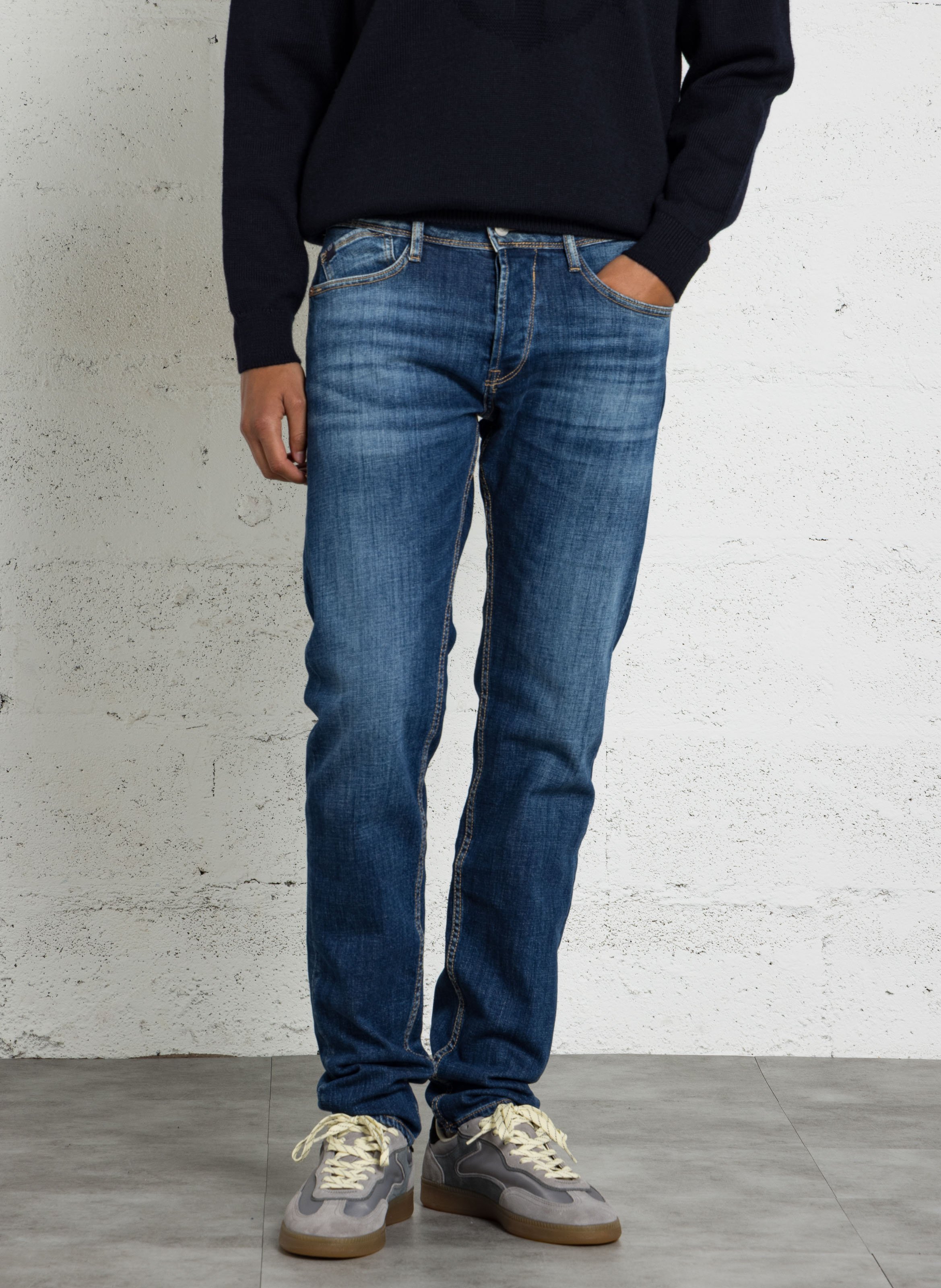 Eng anliegende Jeans aus Baumwollmischung LE TEMPS DES CERISES Blau