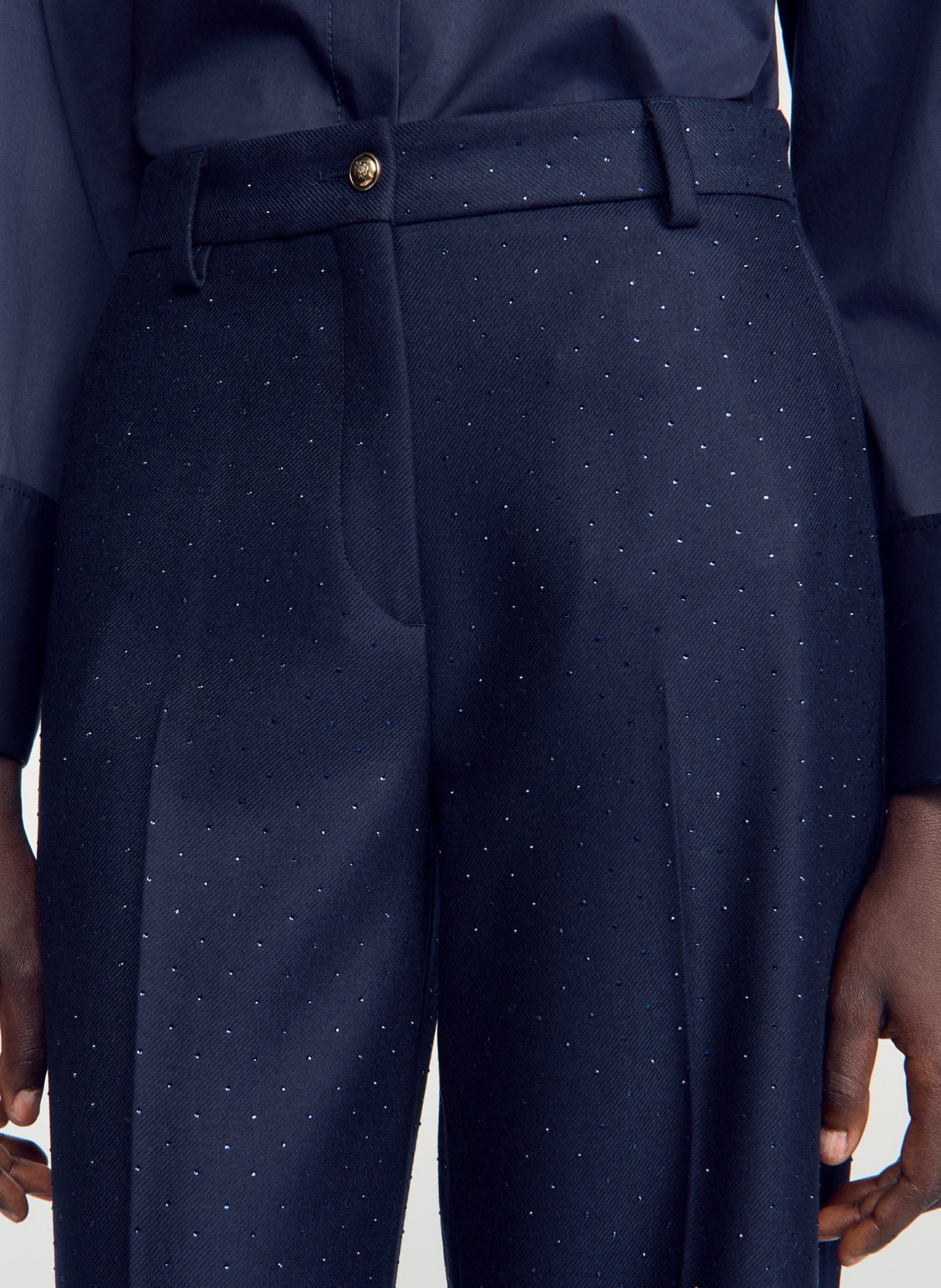 Weit geschnittene Wollhose SANDRO Blau