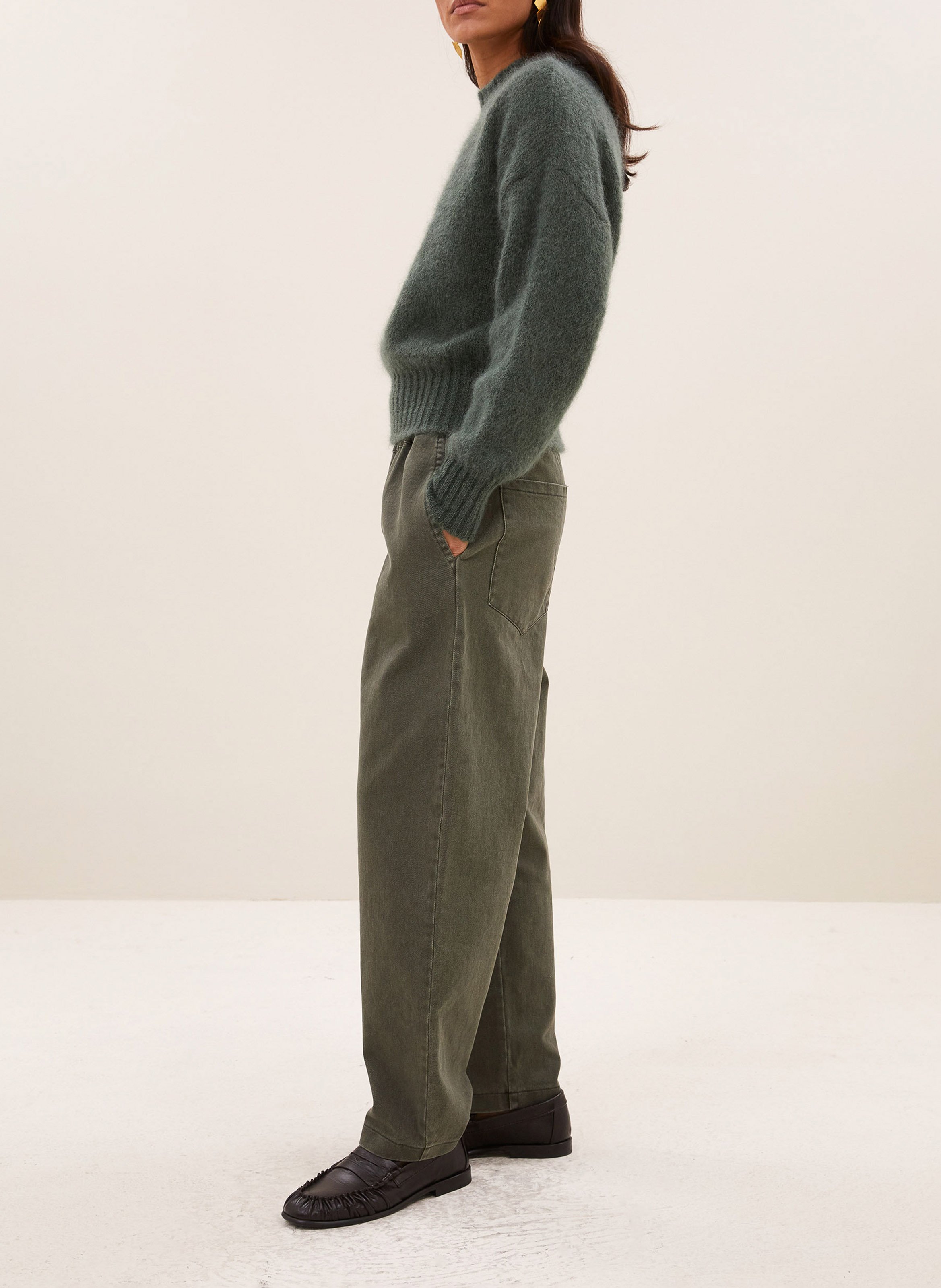 Pull oversize en laine mélangée | Vert BY BAR Femme