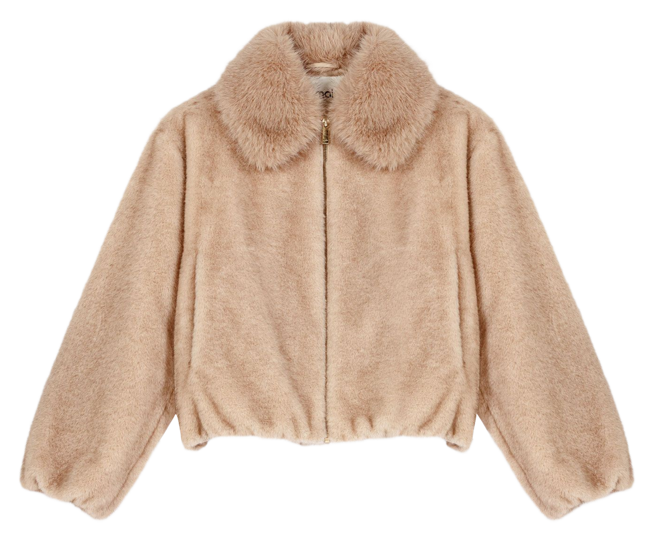 Oversized jas met faux fur-effect MAJE Beige