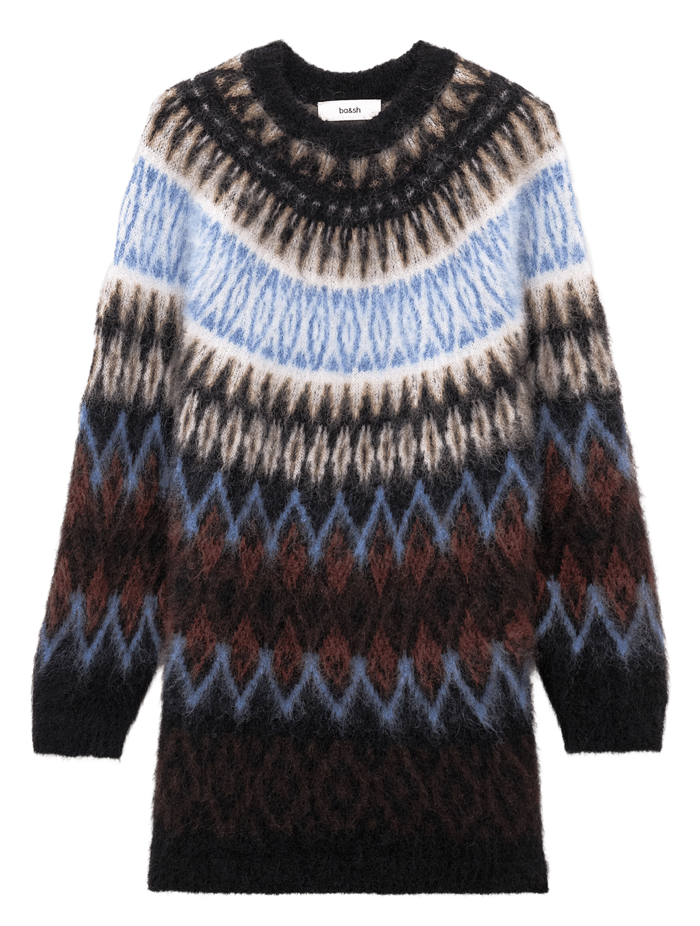 Pull droit col rond en laine mélangée BA&SH Multicolore