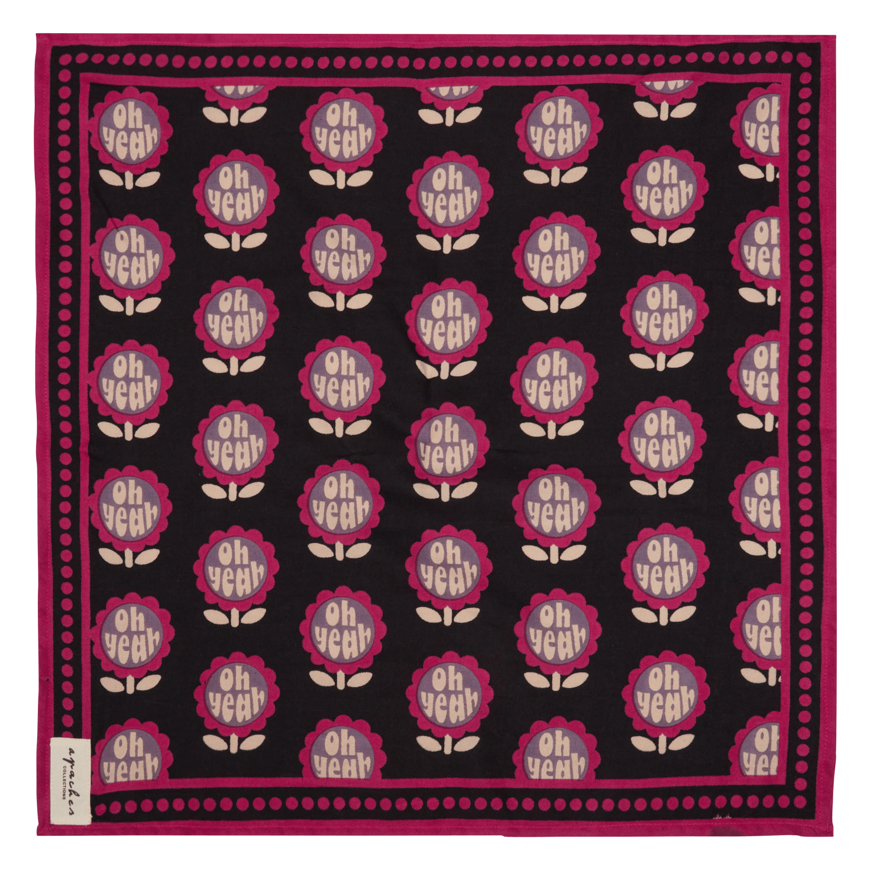 Vierkante, katoenen foulard met print APACHES COLLECTIONS Veelkleurig