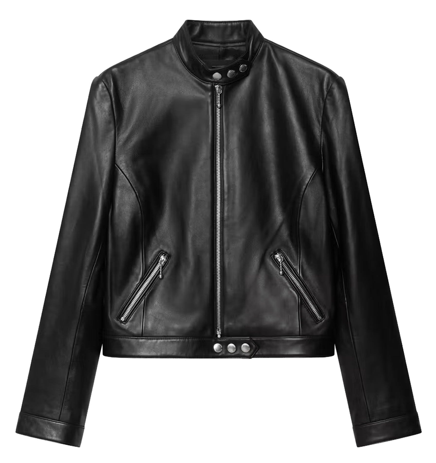 Straight zip-up leather jacket ZADIG&VOLTAIRE Black