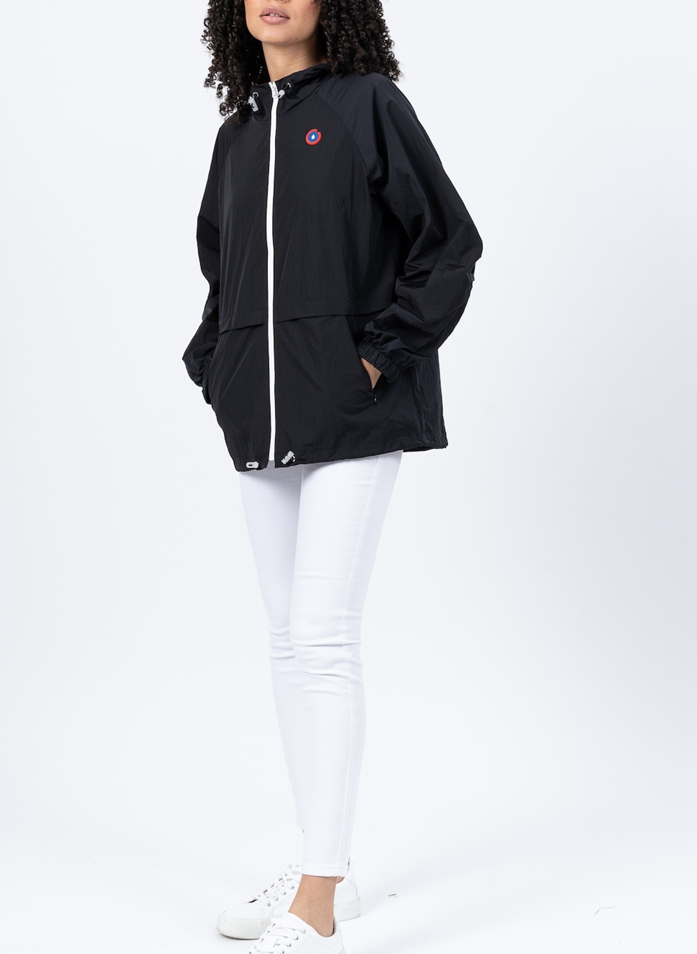 Imperméable long à capuche convertible  FLOTTE Noir