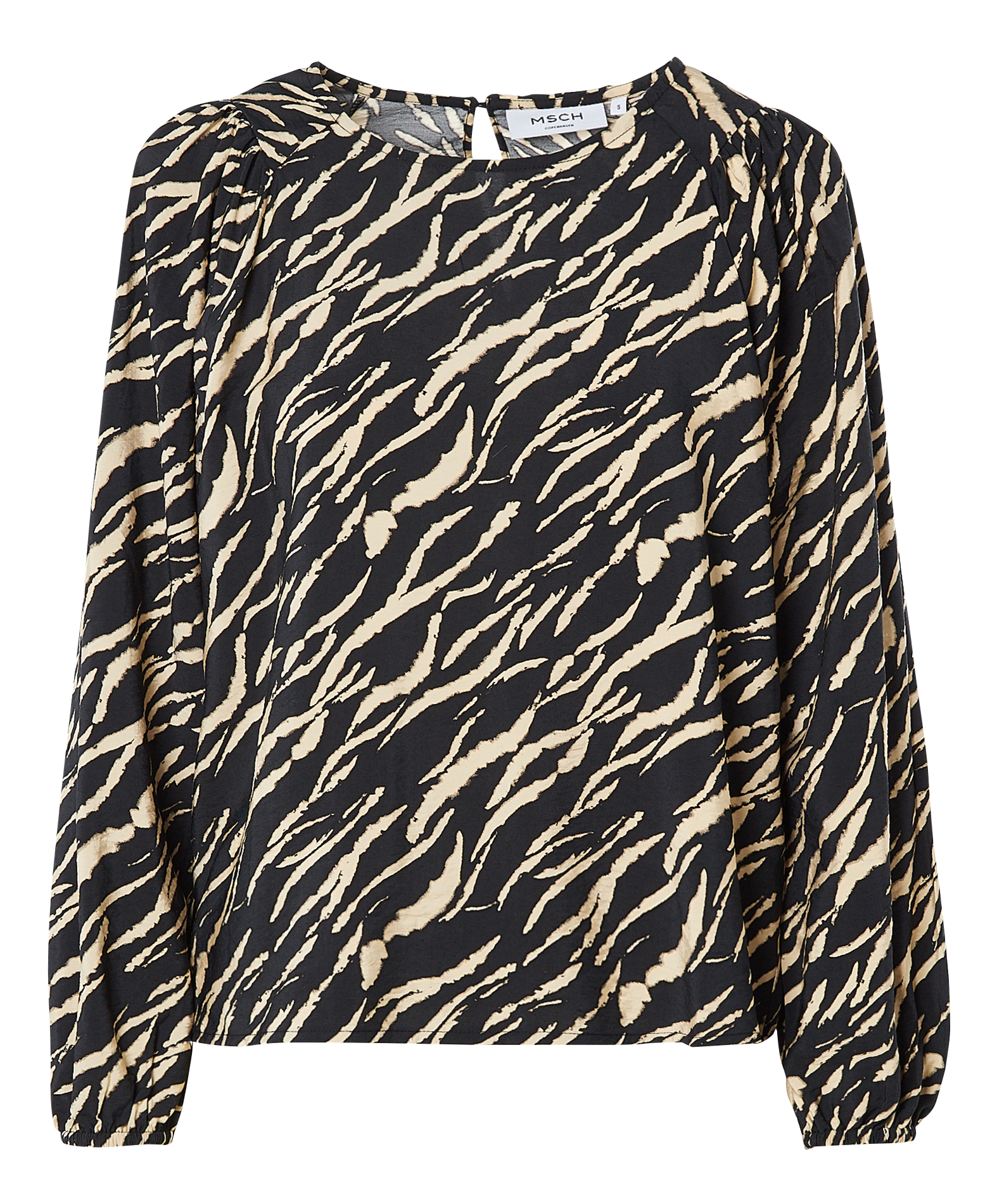 Top col rond en viscose mélangée MOSS COPENHAGEN Noir