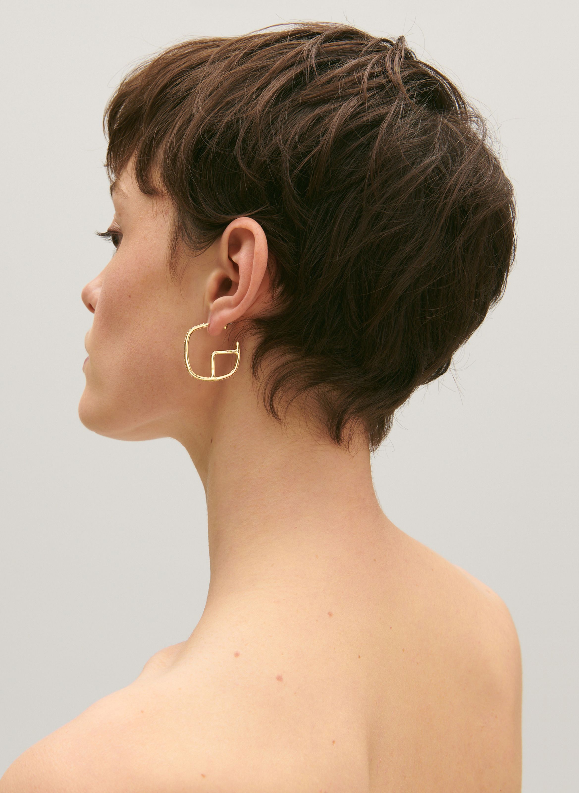 Golden Gilt brass hoop earrings