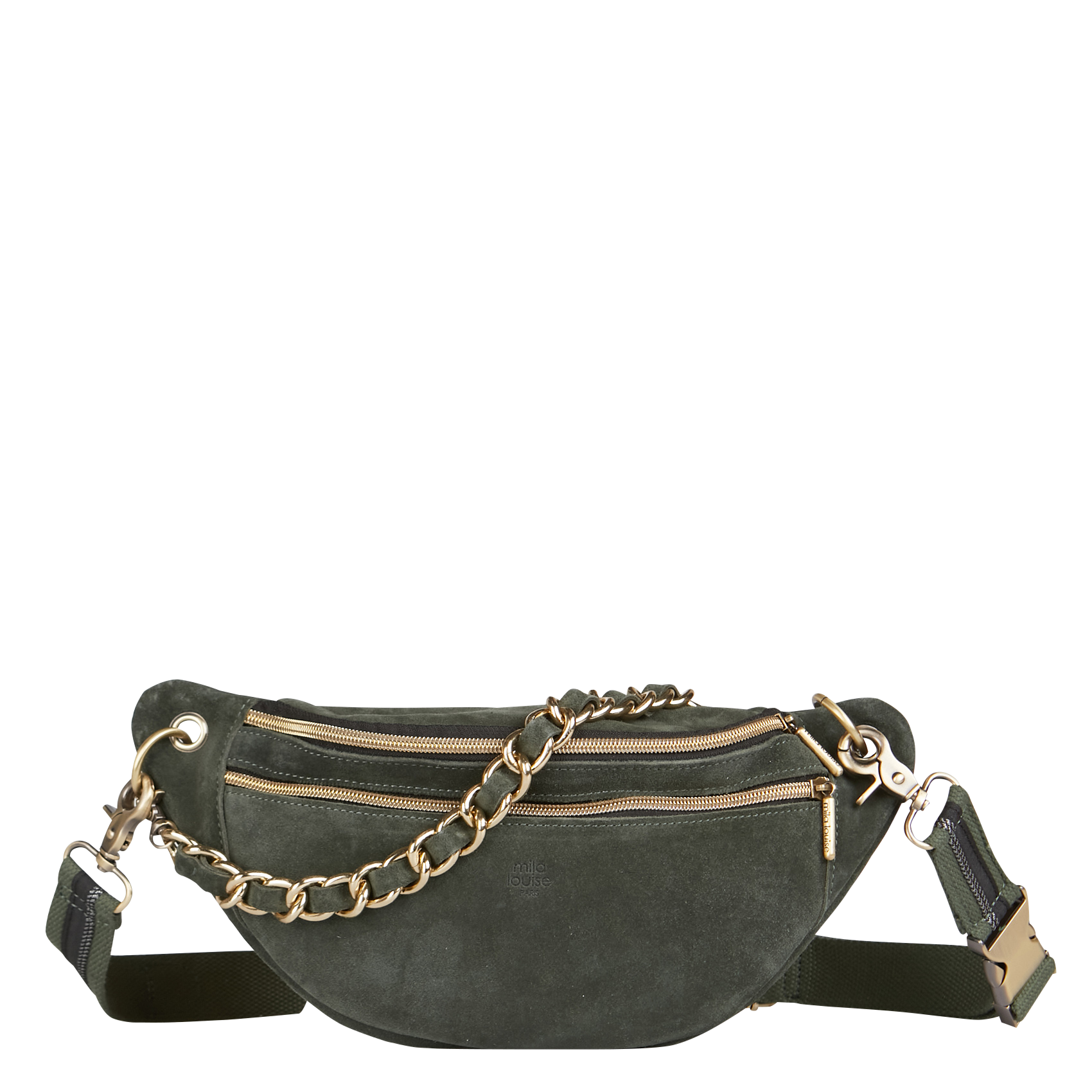 Sac banane aspect velours en cuir MILA LOUISE
