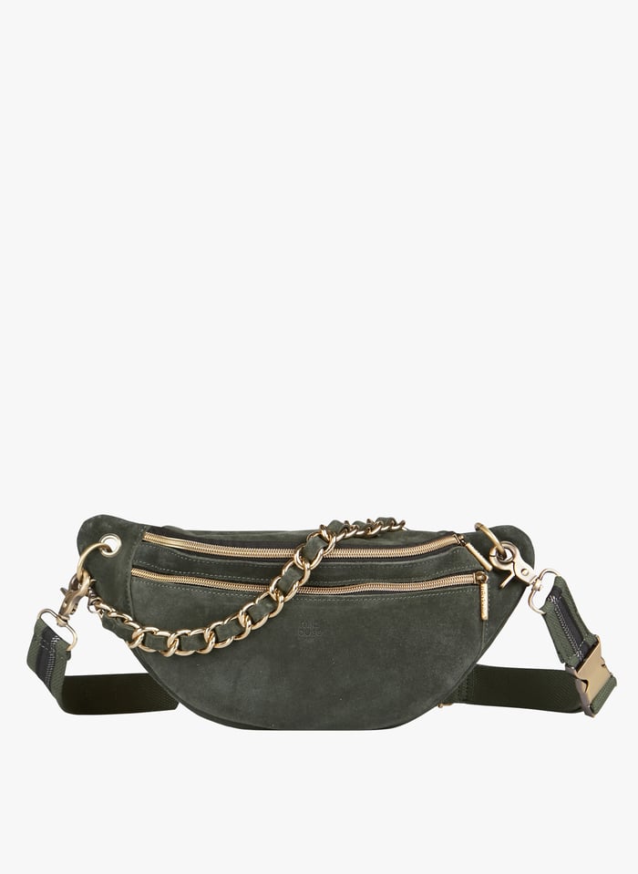 Sac Banane Aspect Velours En Cuir Petra V Taiga Vert Mila Louise