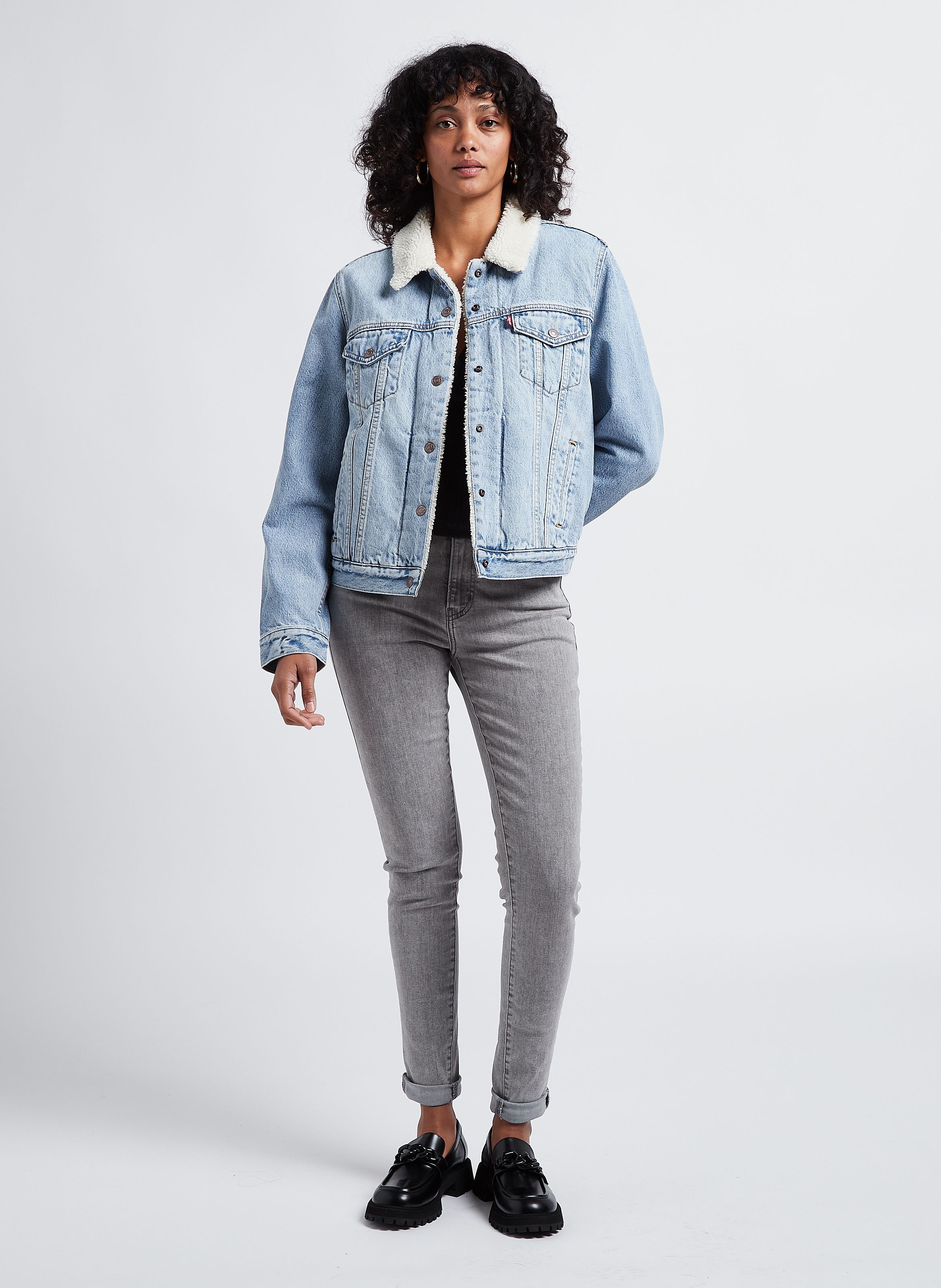 Levi's light wash sherpa jacket sale