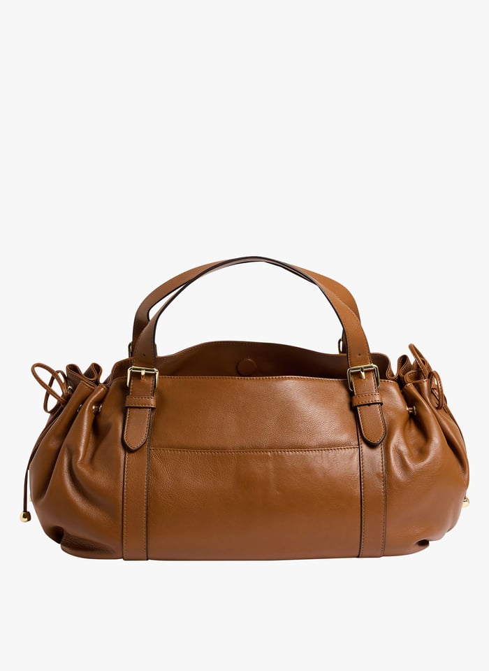 Grained Leather Handbag Cognac Gerard Darel Women Place des