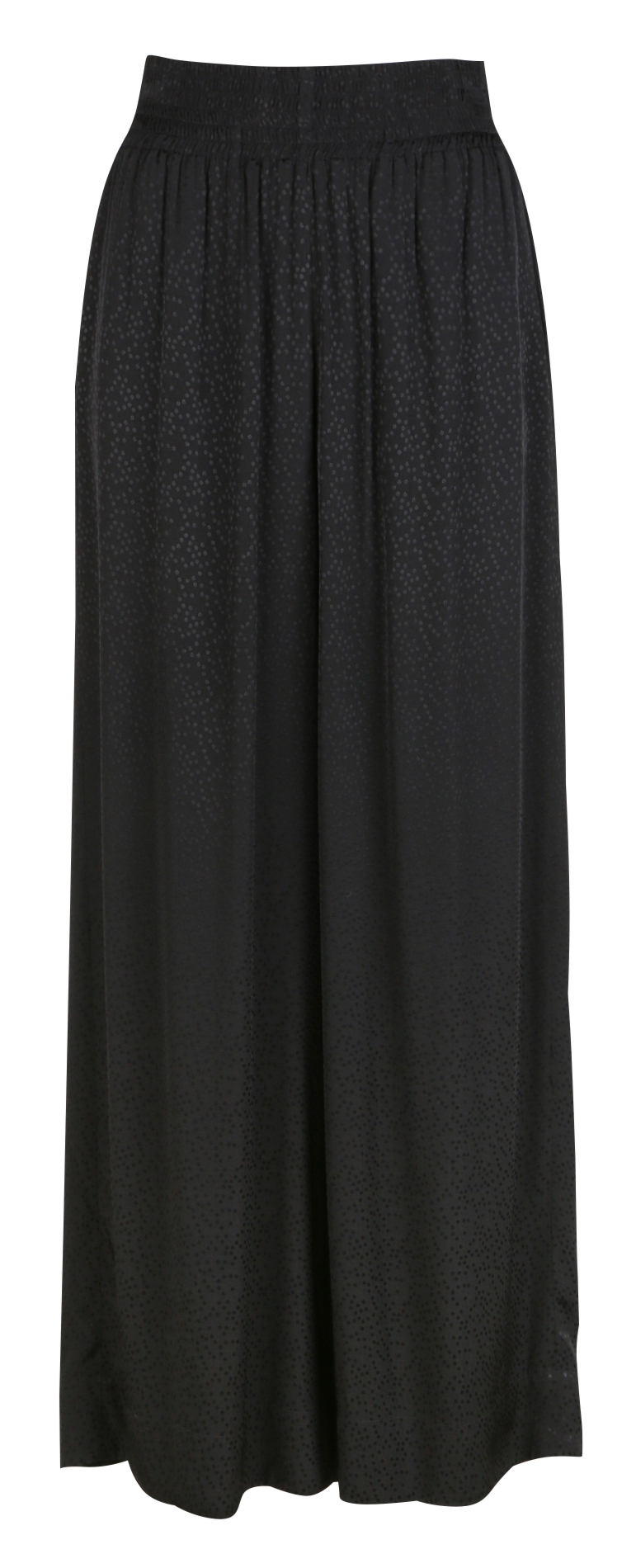 Pantalon large taille haute en jacquard imprimé ATTIC AND BARN Noir