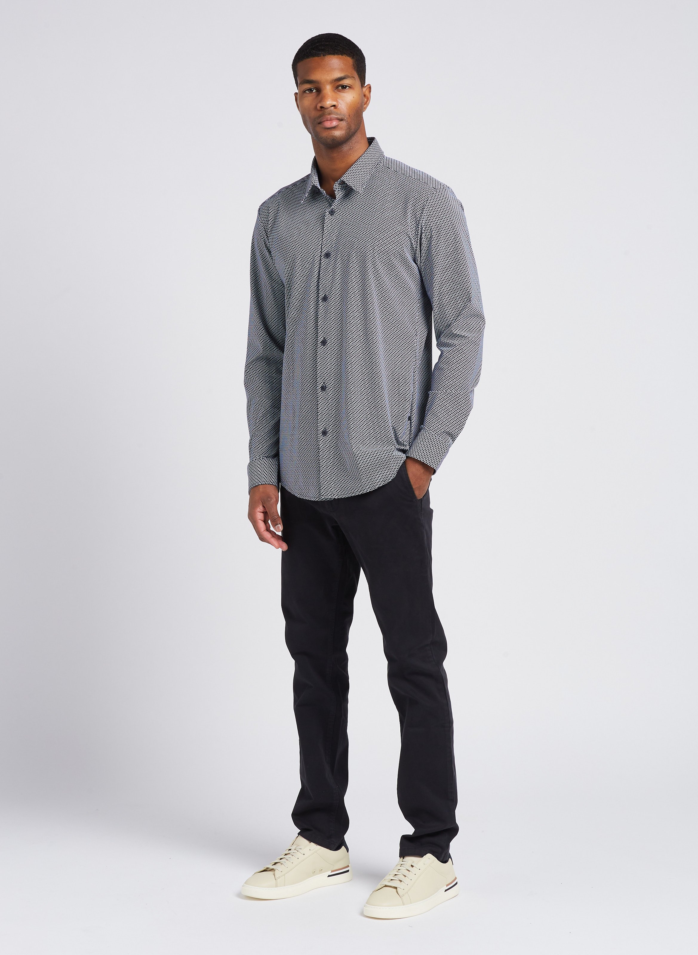 Stretch cotton chinos Black